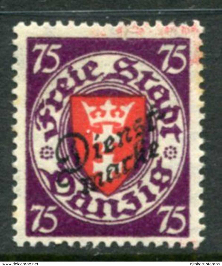 DANZIG 1924 Official Overprint. On Arms 75 Pf. LHM / *.  Michel Dienst 51 - Dienstmarken