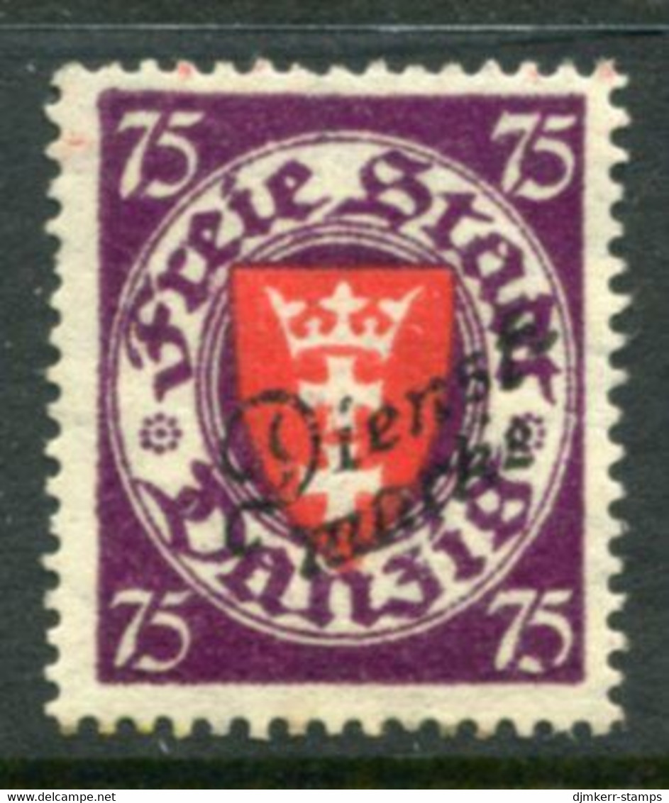 DANZIG 1924 Official Overprint. On Arms 75 Pf. MNH / **.  Michel Dienst 51 - Dienstzegels