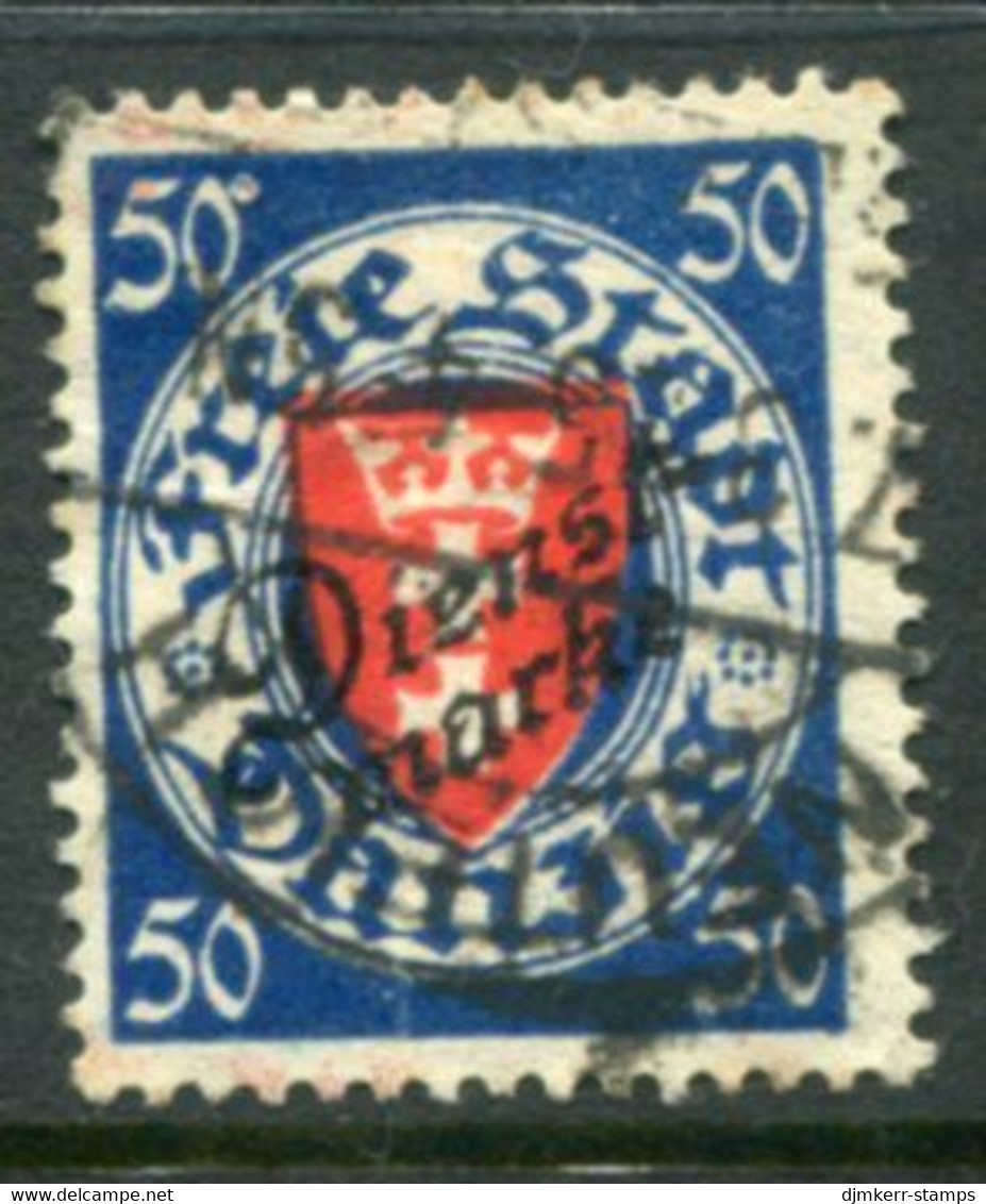 DANZIG 1924 Official Overprint. On Arms 50 Pf. Used.  Michel Dienst 50 - Officials