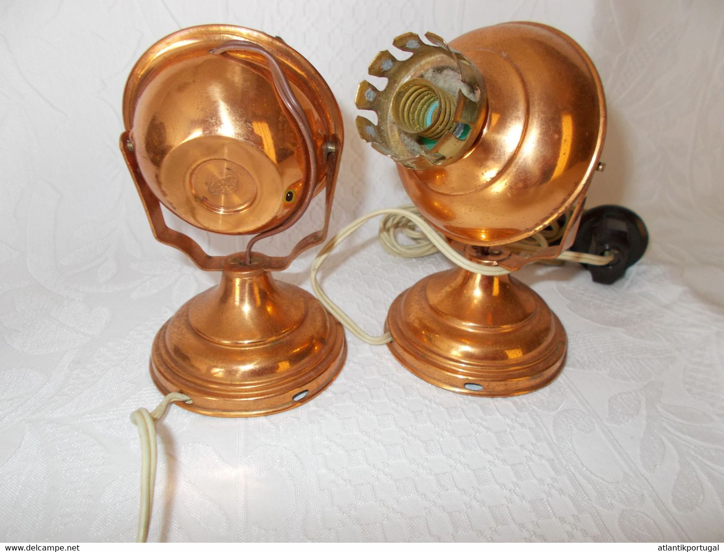 Vintage  Kupfer Tischlampen, Wandlampen, Wandleuchter.