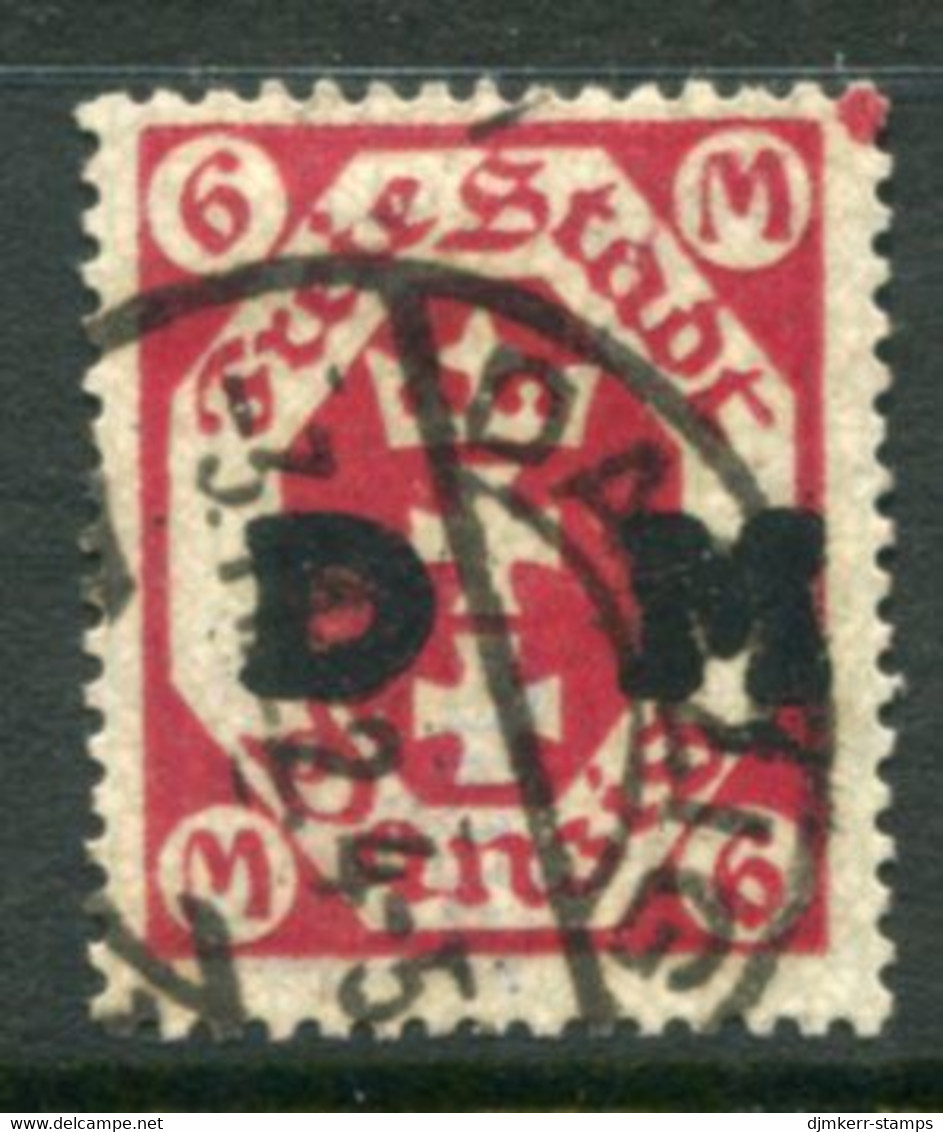 DANZIG 1922 Official Overprint On Arms 6 Mk. Postally Used  Michel Dienst 26, Infla Expertised - Service