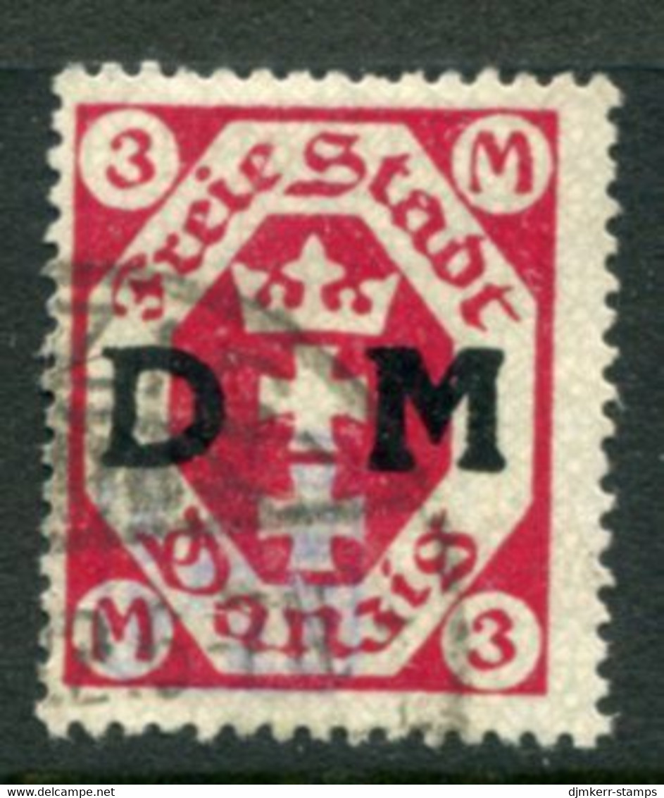 DANZIG 1922 Official Overprint On Arms 3 Mk. Postally Used  Michel Dienst 23, Infla Expertised - Servizio