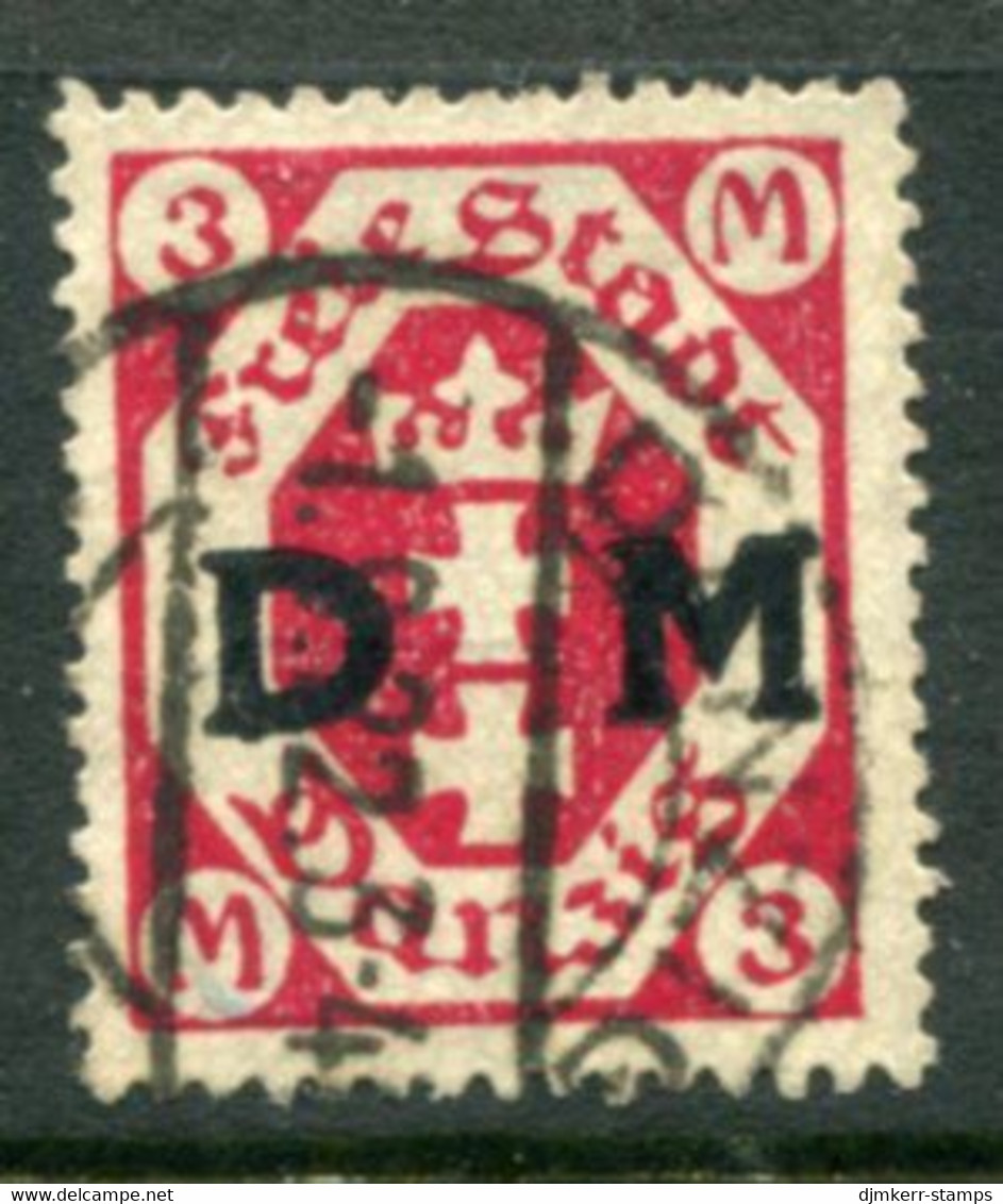 DANZIG 1922 Official Overprint On Arms 3 Mk. Postally Used  Michel Dienst 23, Infla Expertised - Oficial