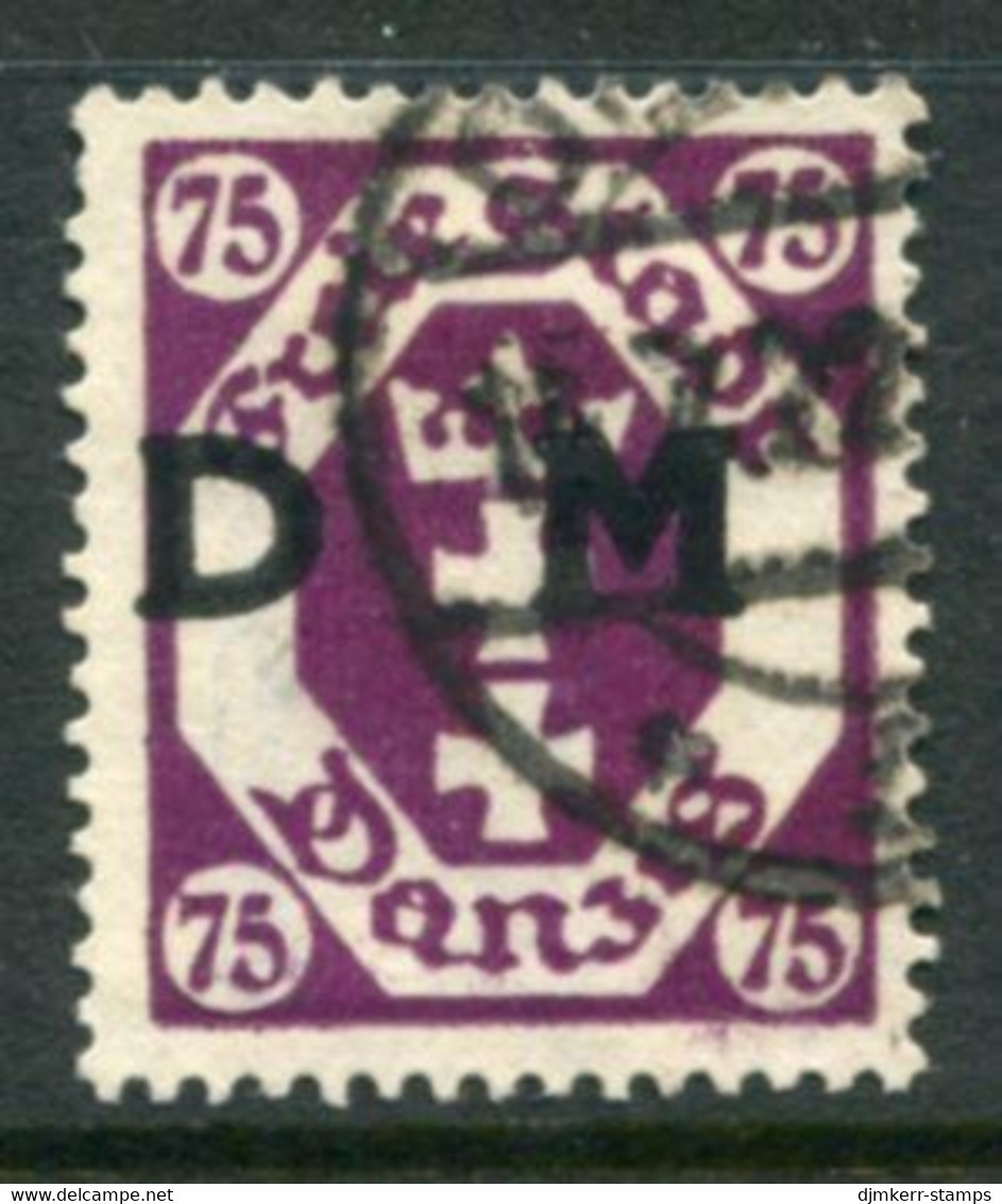 DANZIG 1922 Official Overprint On Arms 75 Pf. Postally Used  Michel Dienst 15, Infla Expertised - Dienstmarken