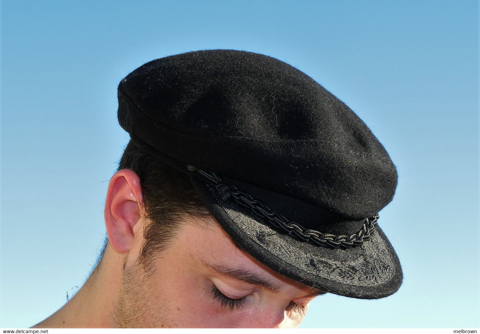 Black Greek Fisherman's Authentic Wool Cap - Size 58 - Otros & Sin Clasificación