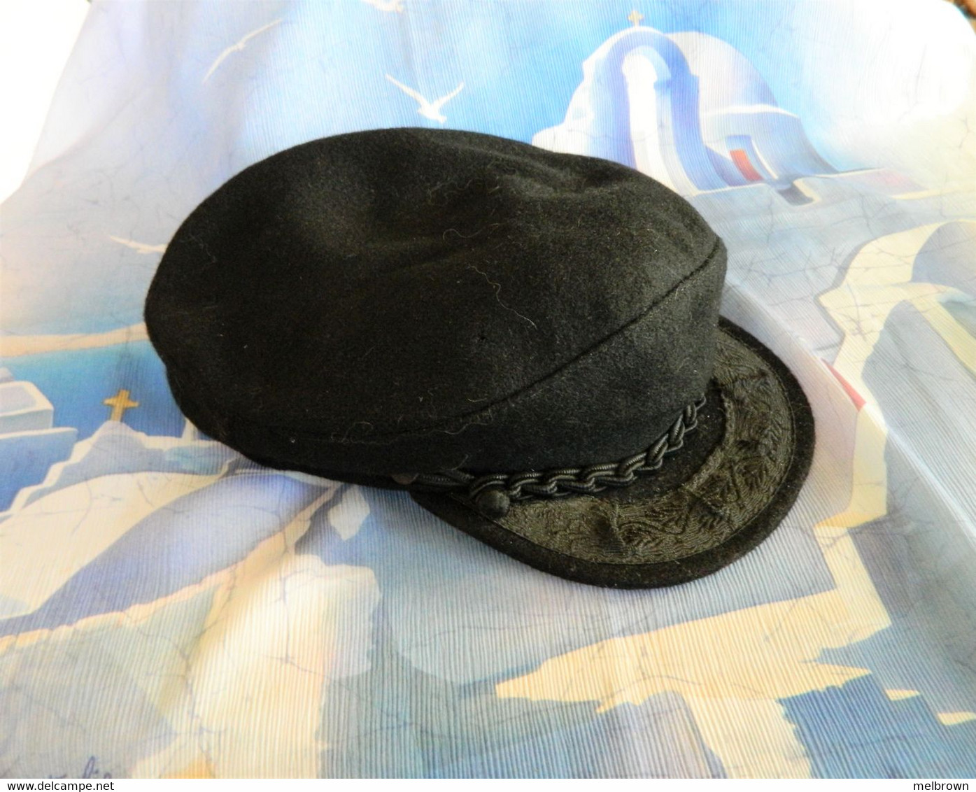 Black Greek Fisherman's Authentic Wool Cap - Size 58 - Other & Unclassified