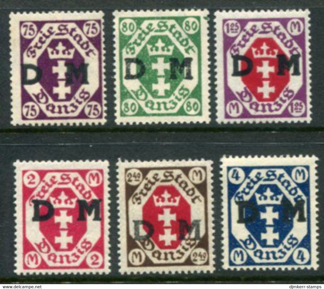 DANZIG 1922 Official Overprint On  Arms.MNH / **.  Michel Dienst 15-20 - Dienstzegels