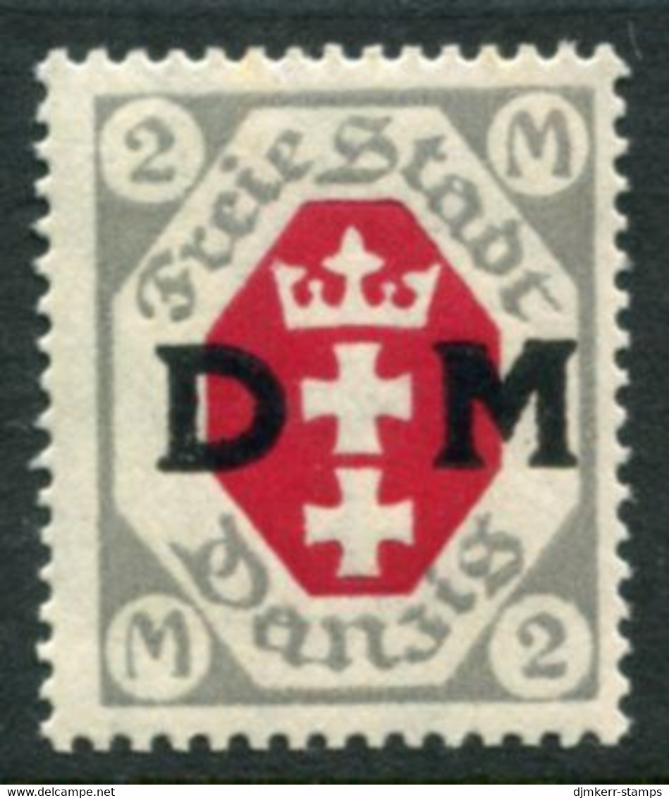 DANZIG 1921 Official Overprint On  Arms 2 Mk. MNH / **.  Michel Dienst 13 - Service