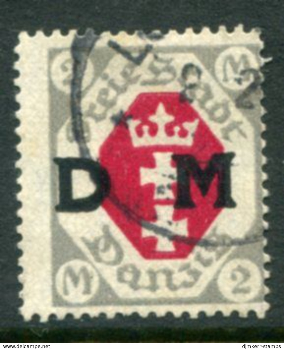 DANZIG 1921 Official Overprint On  Arms 2 Mk. Postally Used.  Michel Dienst 13, Infla Expertised - Dienstzegels