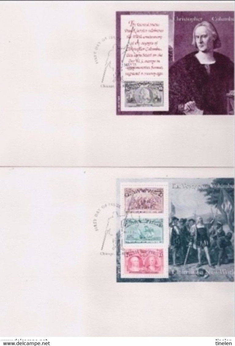 STATI UNITI - 22 5 1992 6 MAXI FDC CRISTOFORO COLOMBO ( COLON) EMISSIONE CONGIUNTA ITALIA -SPAGNA - 1991-2000