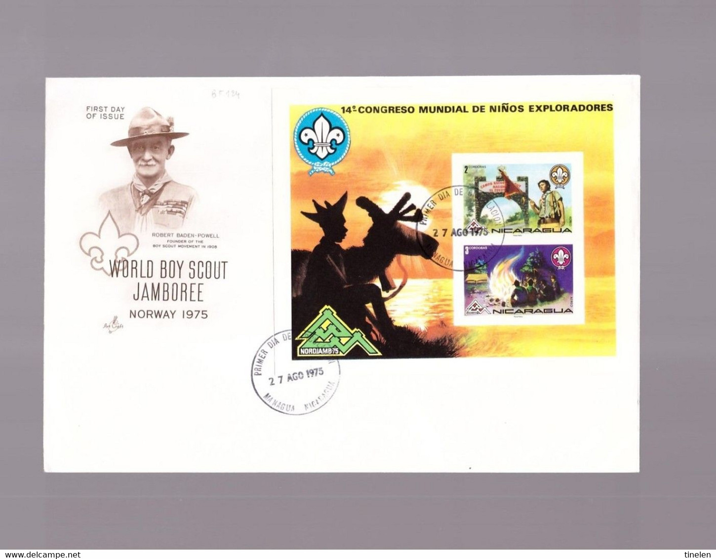 Nicaragua -27 8 1975 Fdc Scout - Oblitérés