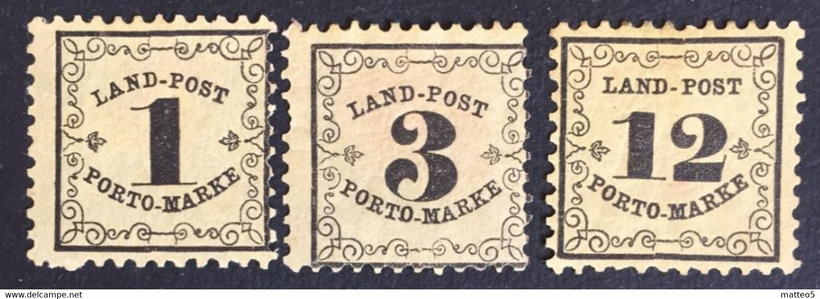 1862 -63 - German Germany Baden - Land Post . 1,3.12 Porto Market - New - Mint Hinged - Mint