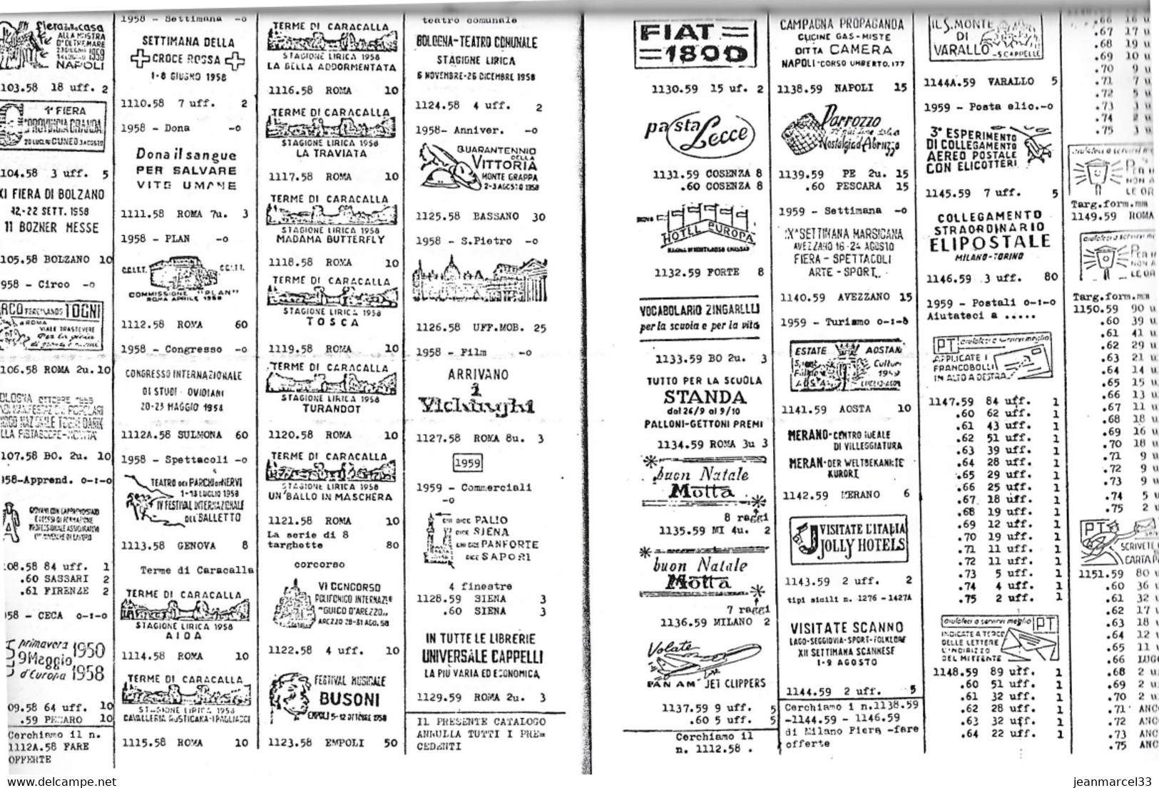 Catalogue Des Oblitérations Mécaniques Italiennes De  1901 à  1975 Numérotation Et Cotation En FRANCAIS - France