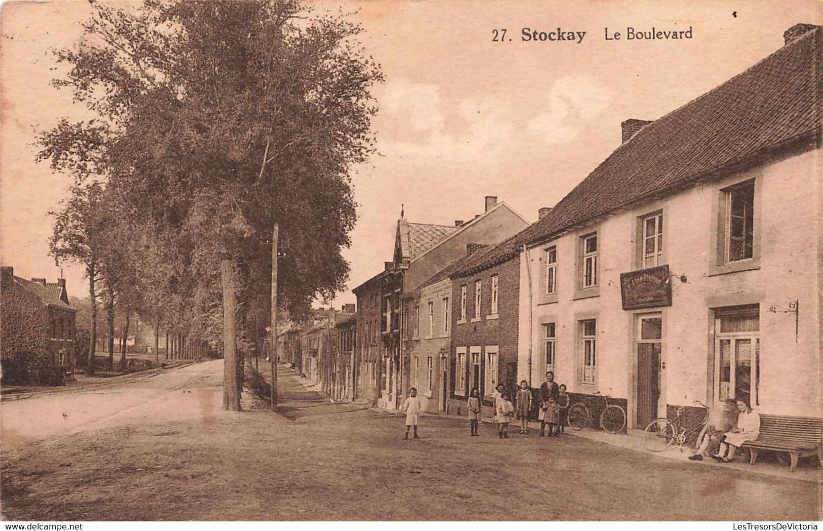 CPA - Belgique - Stockay - Le Boulevard - Edit. Cuivers Lemye - Animé - Enfant - Saint-Georges-sur-Meuse