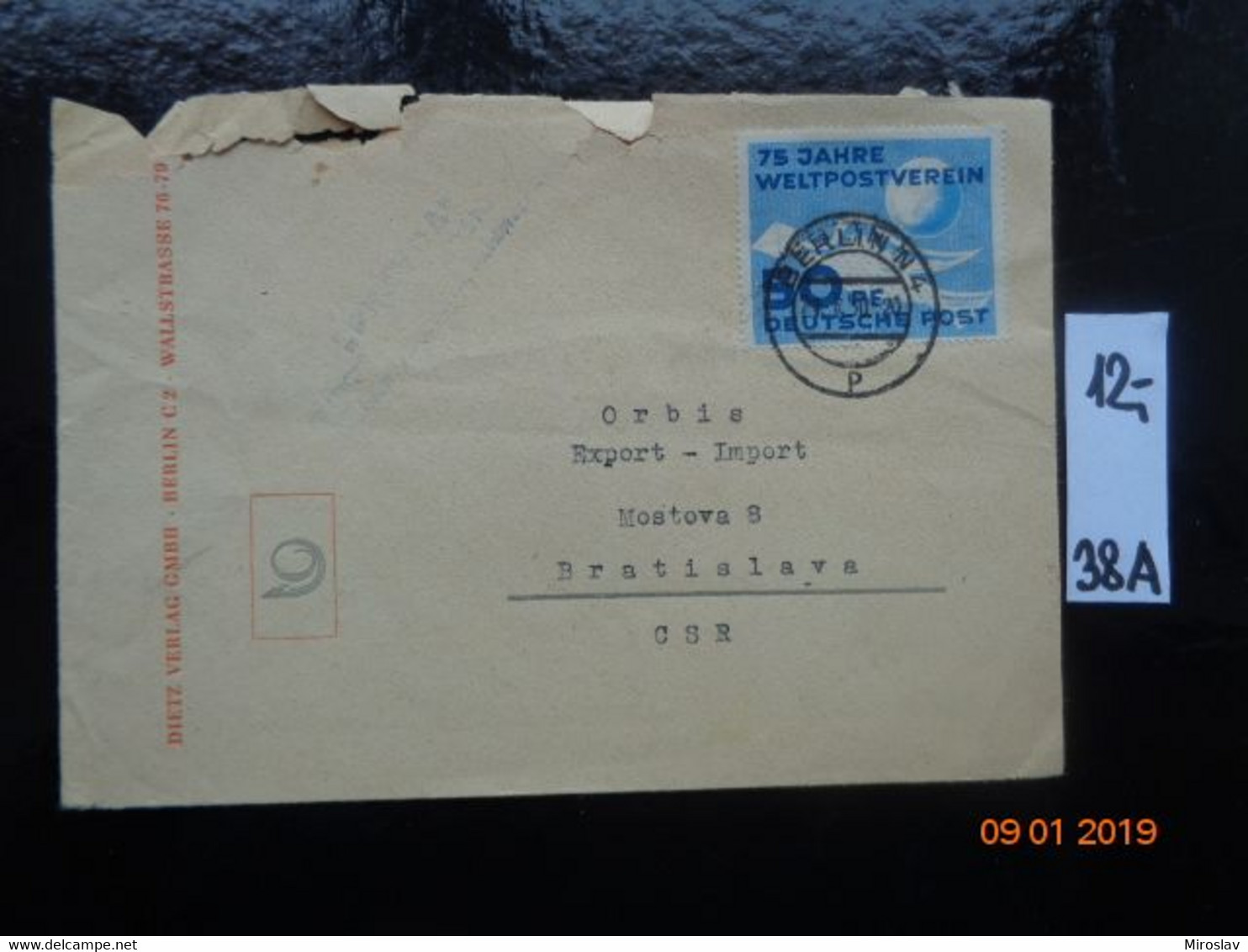 DDR  -   Známka 24,00 € - Briefomslagen - Gebruikt