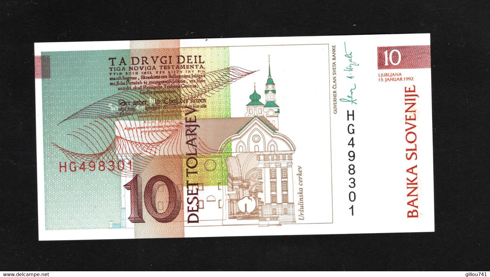 Slovénie, 10 Tolarjev, 1992-2005 Issue - Slovénie