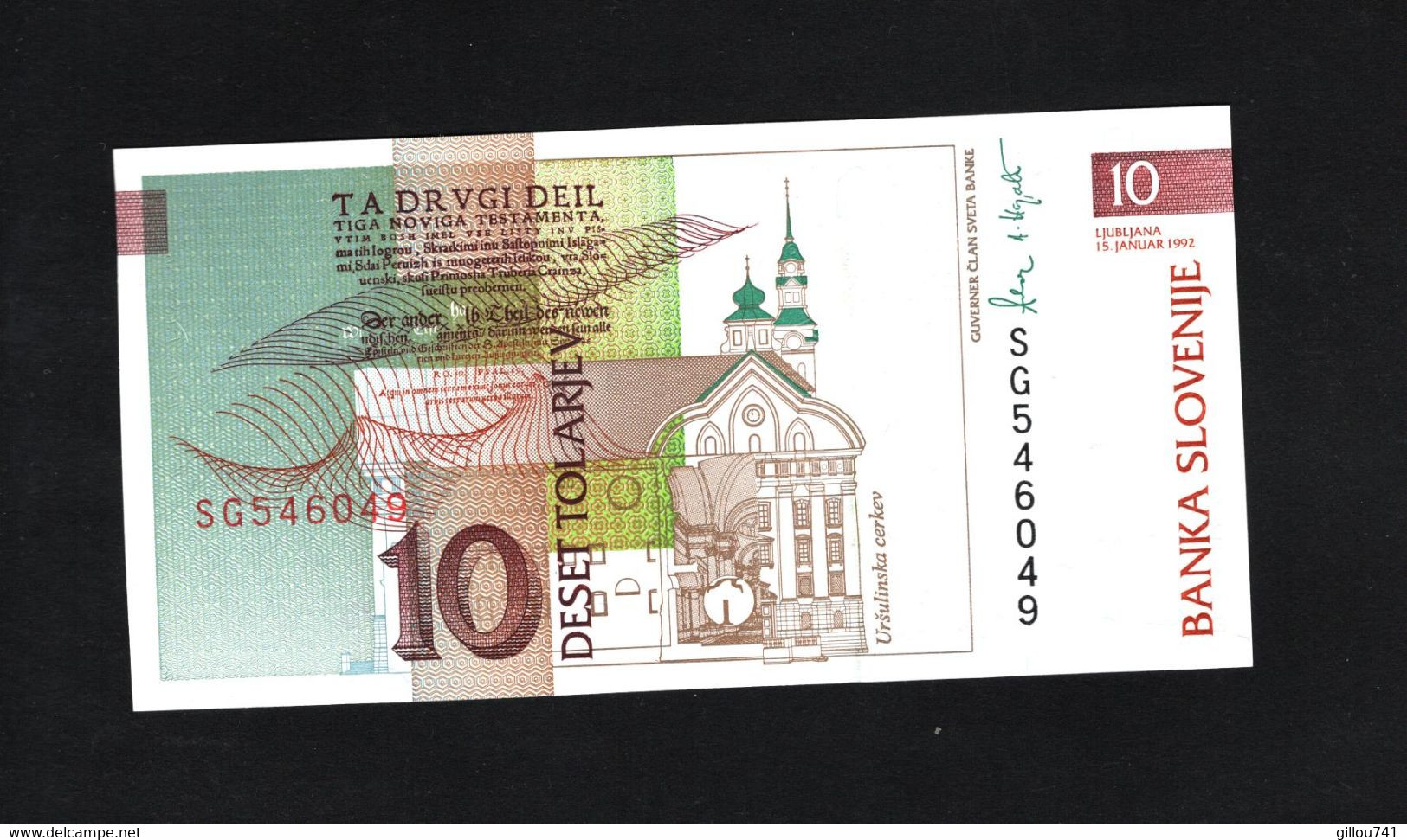 Slovénie, 10 Tolarjev, 1992-2005 Issue - Slovénie