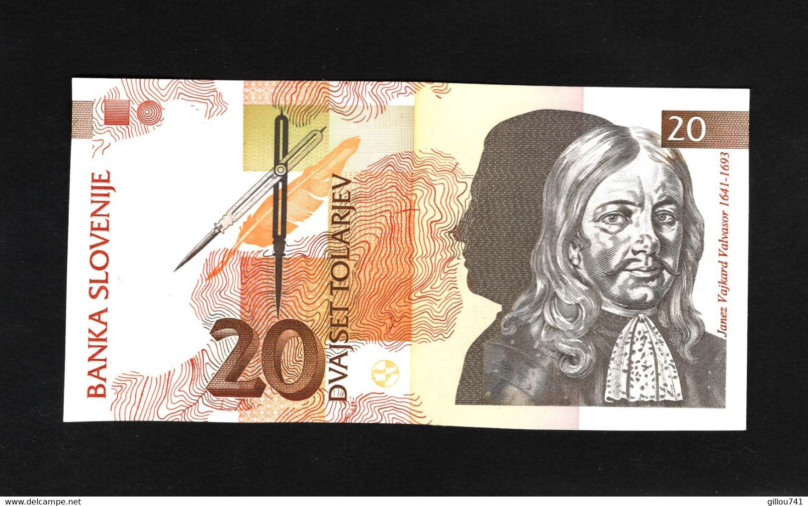 Slovénie, 20 Tolarjev, 1992-2005 Issue - Slovénie