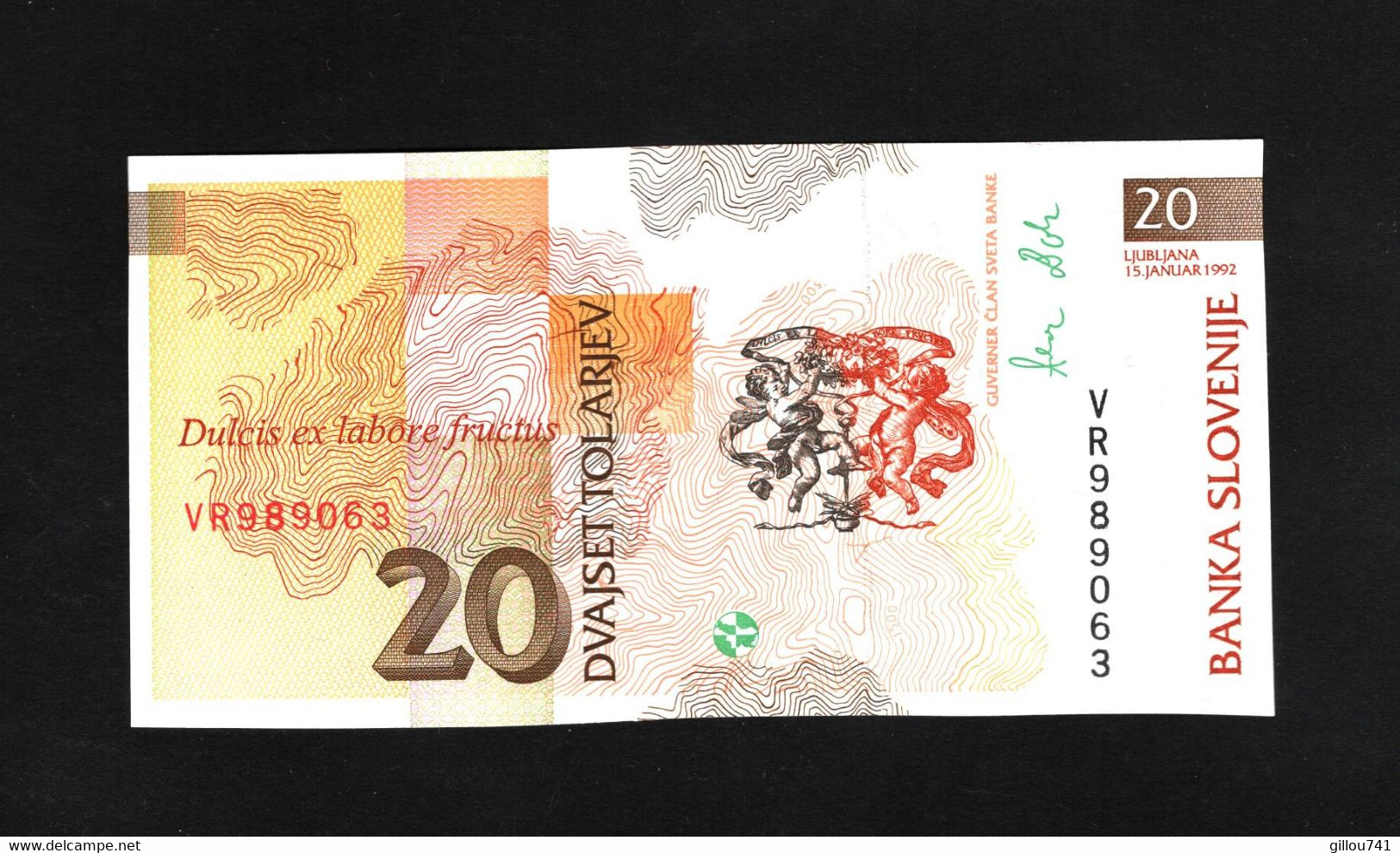 Slovénie, 20 Tolarjev, 1992-2005 Issue - Slovénie