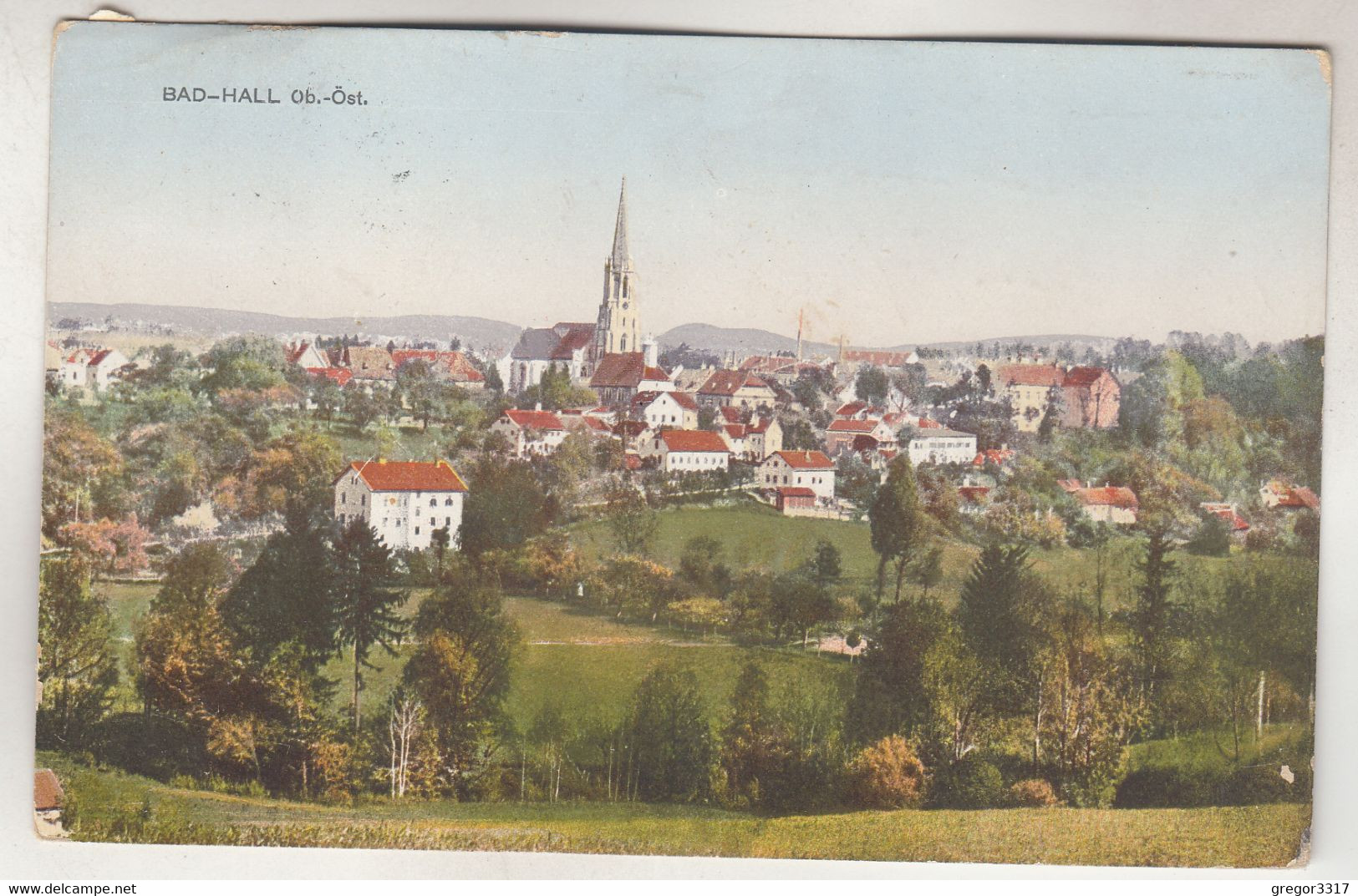 C3666) BAD HALL - OÖ - Tolle Ansicht über Wiesen Auf Häuser U. Kirche ALT 1914 - Bad Hall
