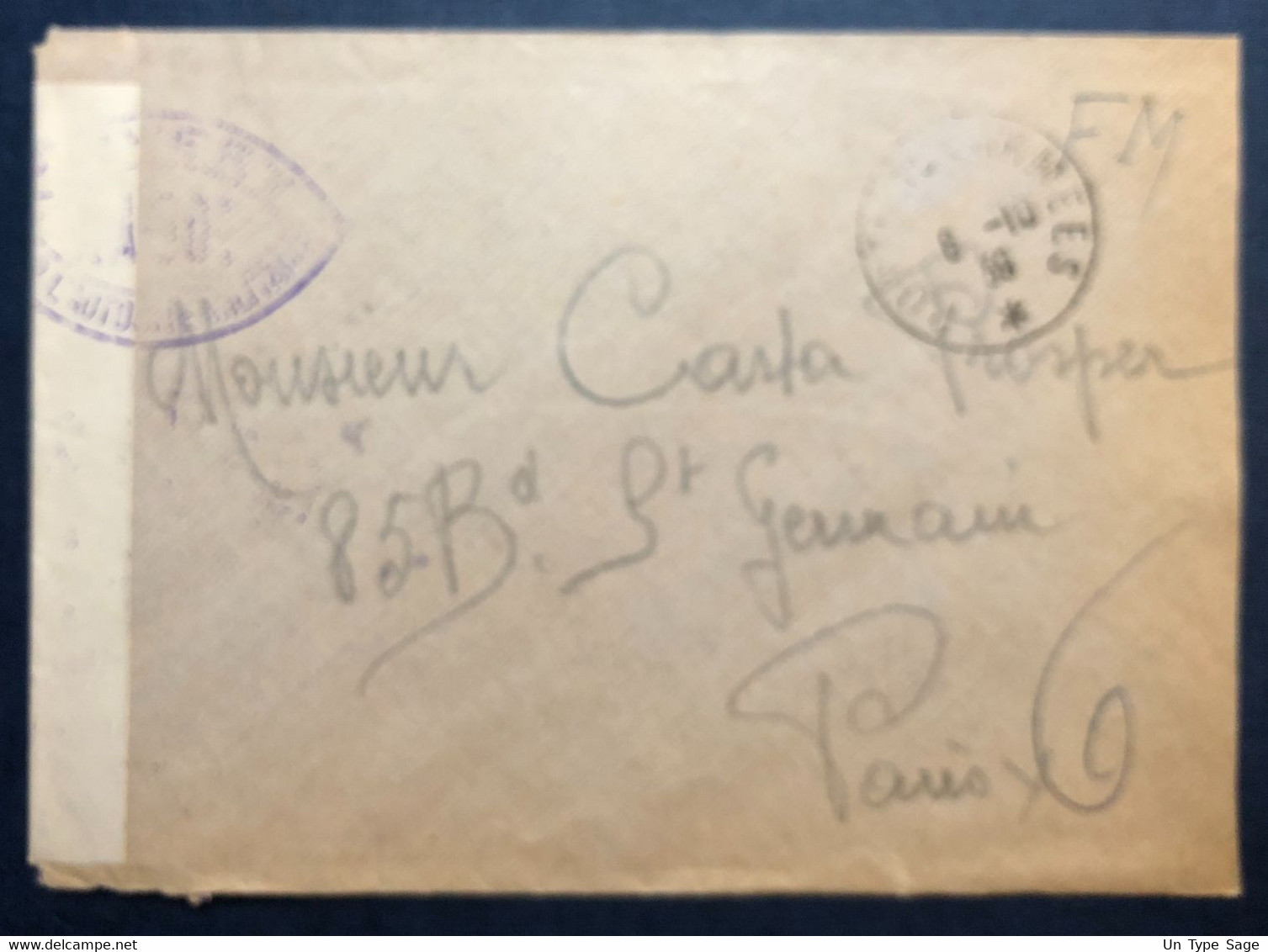 France TAD POSTE AUX ARMEES Sur Enveloppe 6.10.1939 + Censure, Pour Paris - (B4315) - Guerre De 1939-45