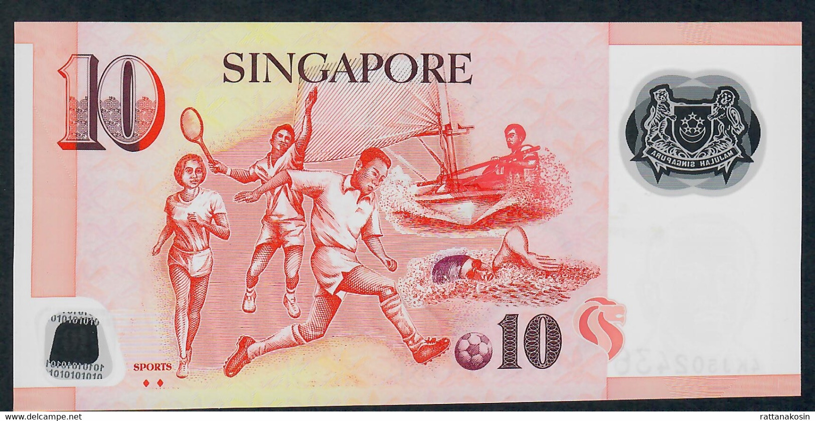 SINGAPORE P48g 10 DOLLARS  ND #4KJ  2 DIAMONDS  AU-UNC. - Singapur