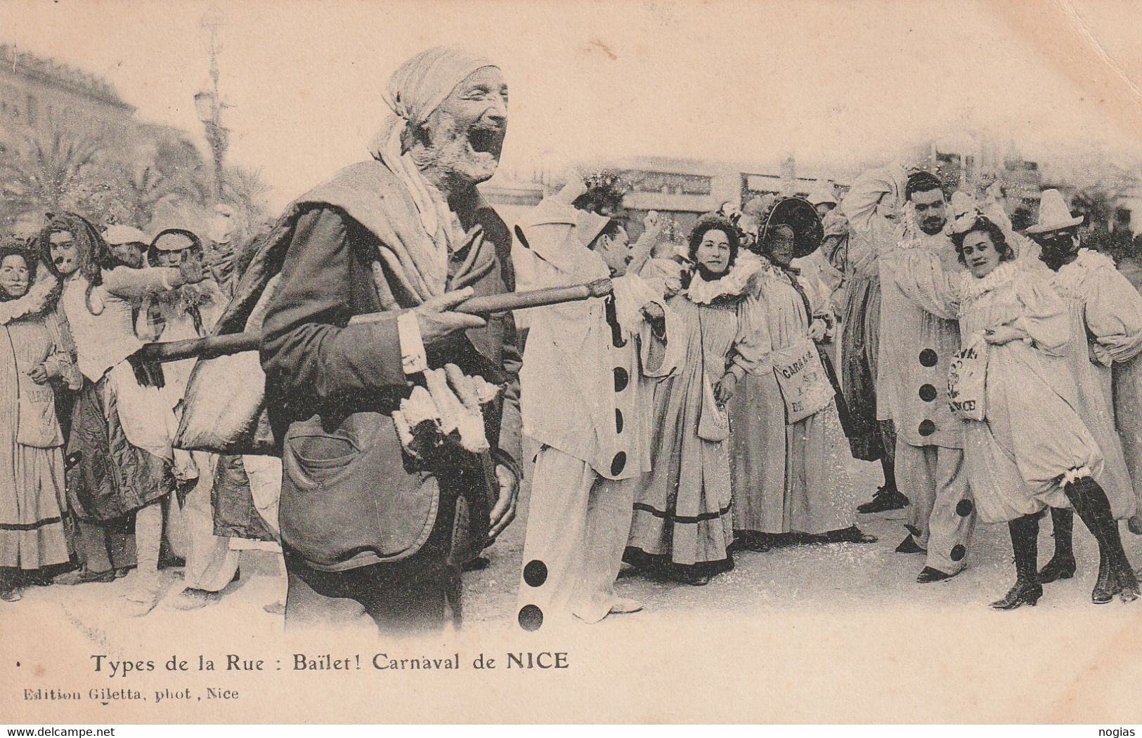 CARNAVAL DE NICE - TYPES DE LA RUE - BAILLET - BELLE CARTE TRES TRES ANIMEE - 2 SCANNS - - Fasching & Karneval