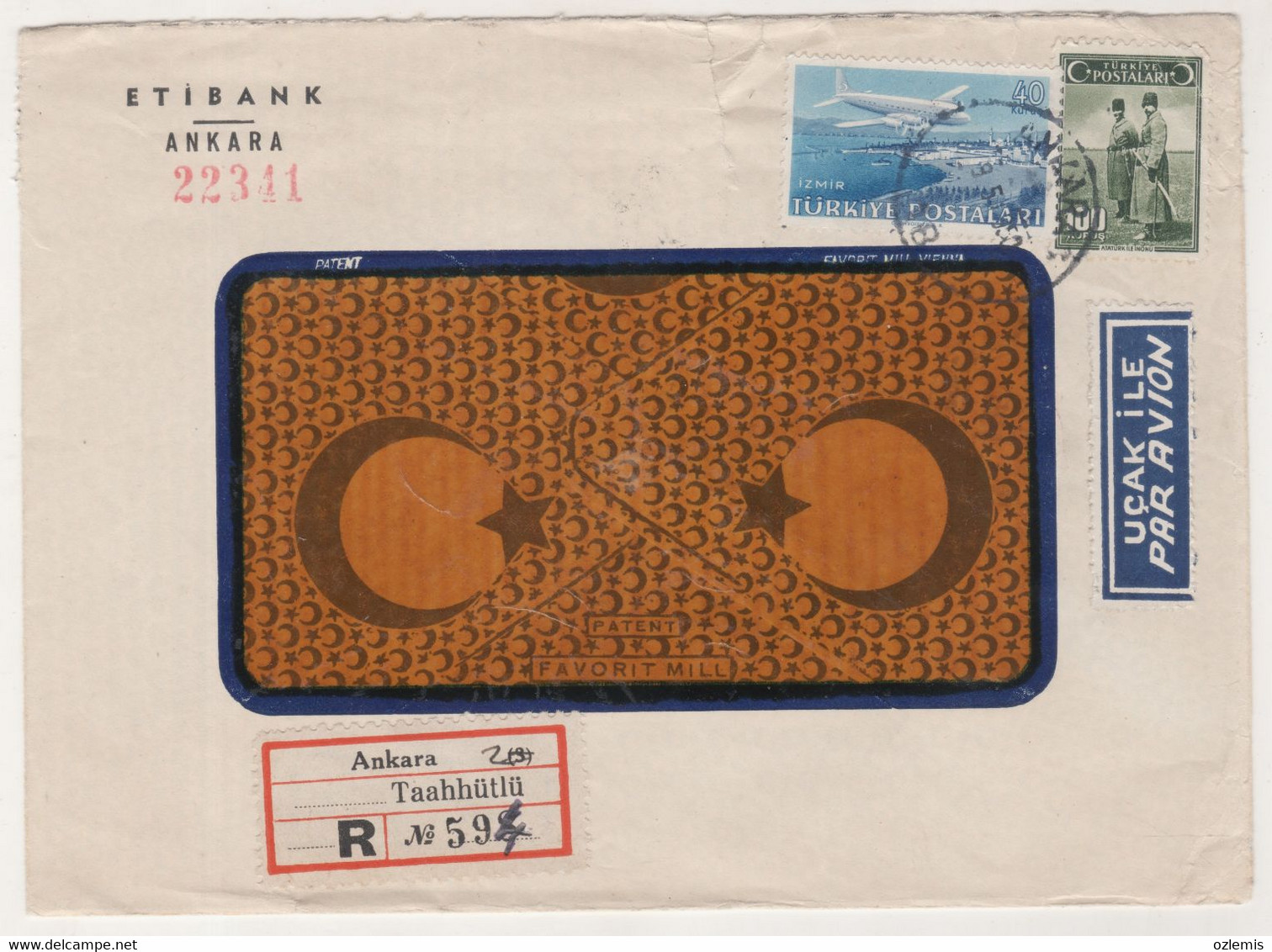 TURKEY,TURQUIE,TURKEI , ANKARA TO NEW YORK (USA) 1950 ,ETI ,BANK ,COVER - Lettres & Documents