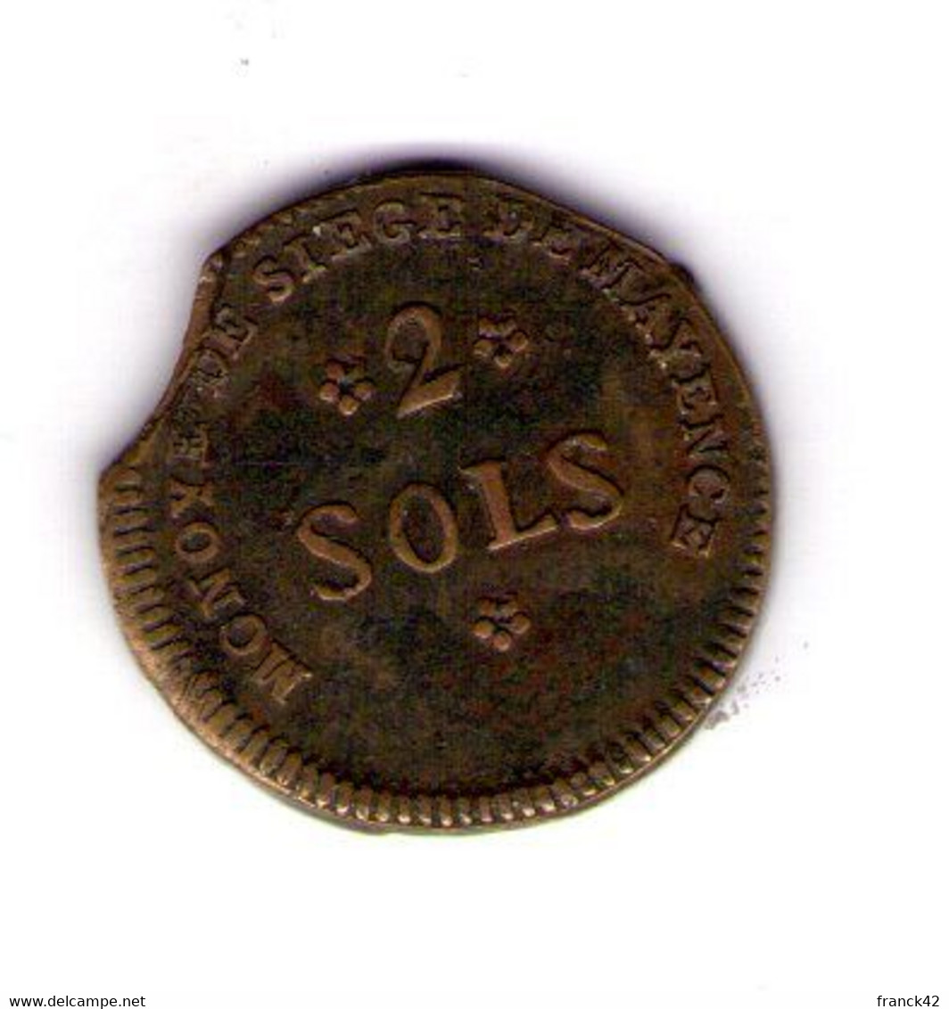 2 Sols Siege De Mayence 1793 - 1792-1975 Convention (An II – An IV)