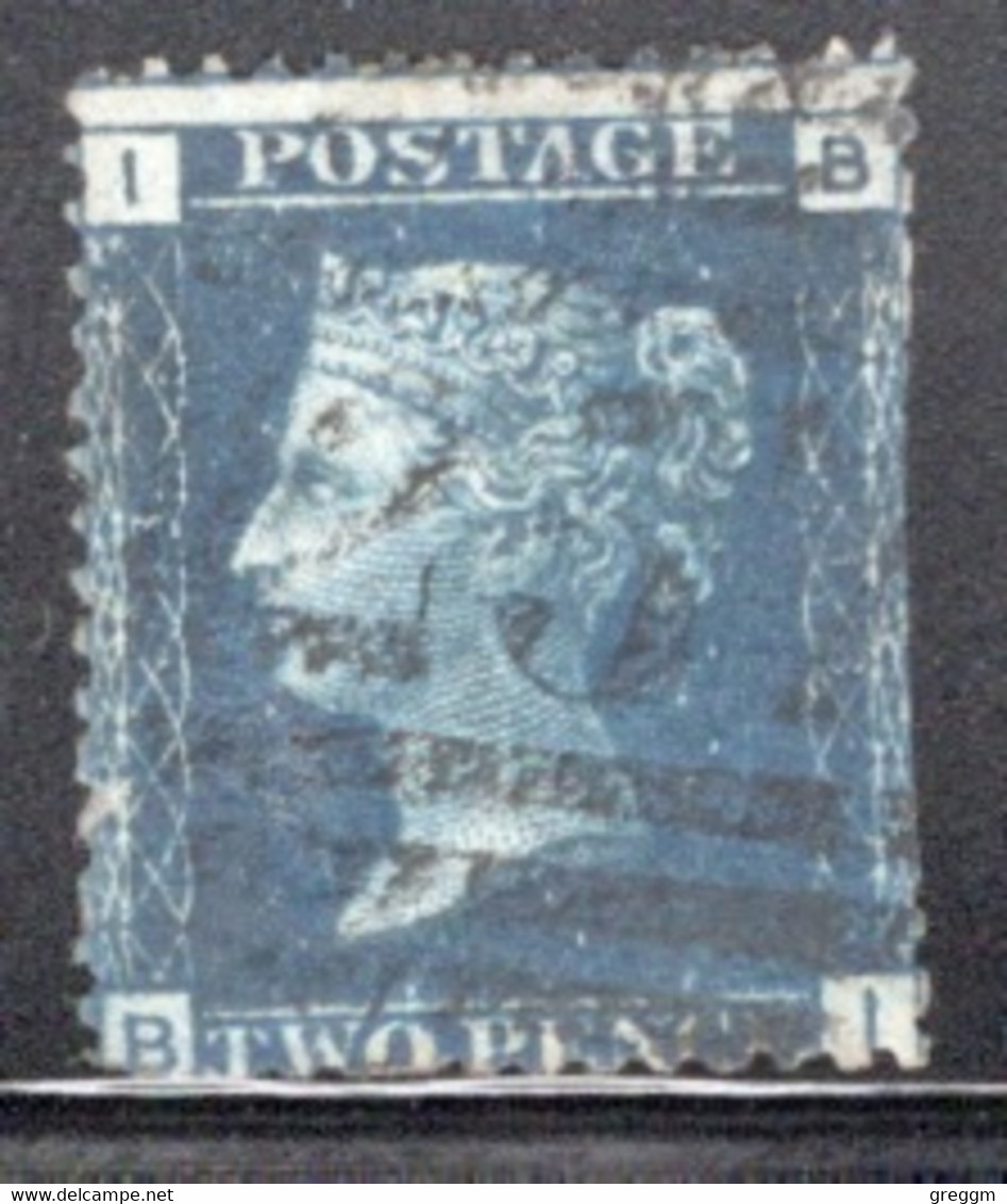 GB Queen Victoria 1858 Two Penny Blue Plate 13  In  Fine Used Condition. - Gebraucht