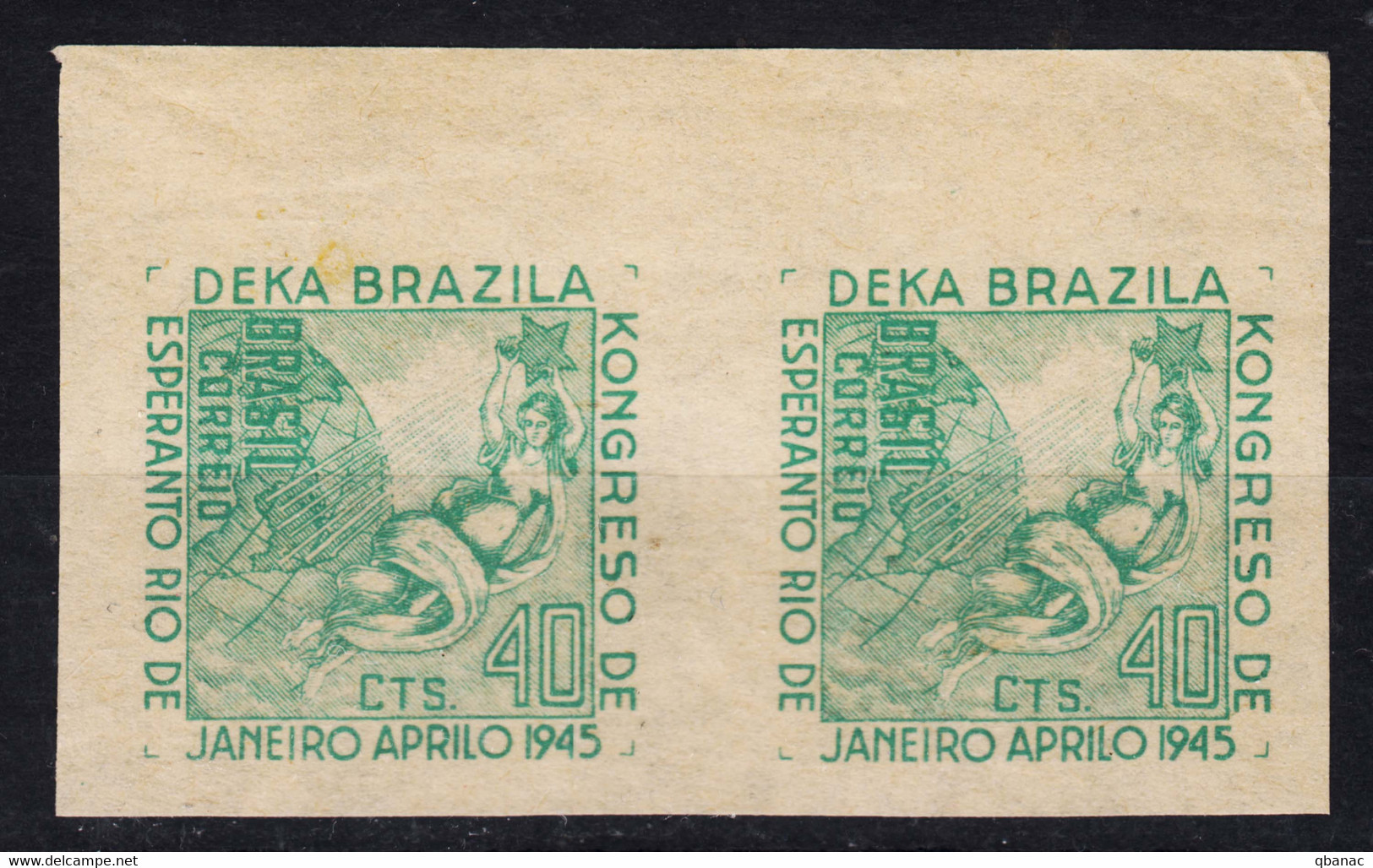 Brazil Brasil 1945 Mi#666 Mint Never Hinged Imperforated Pair - Ongebruikt