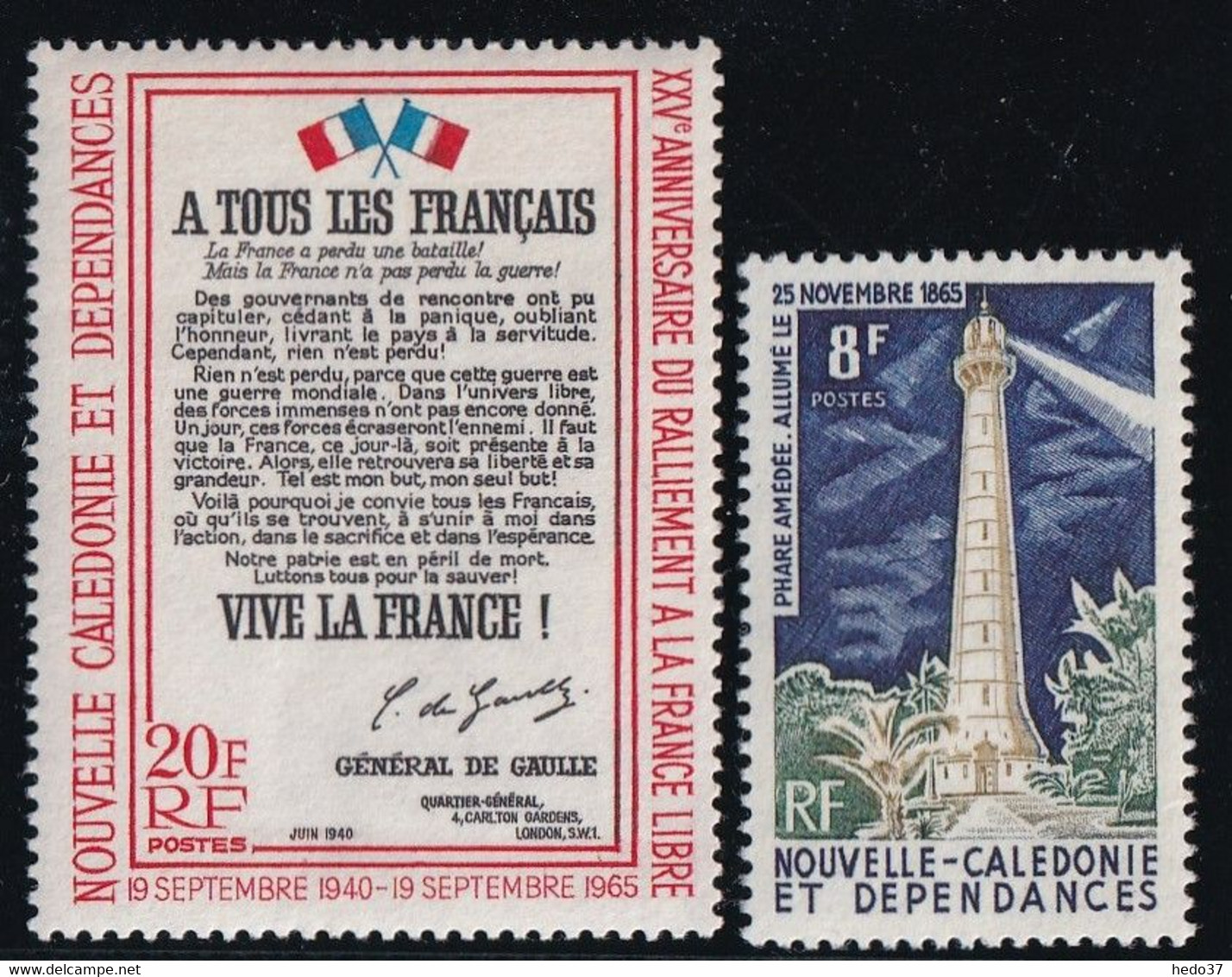 Nouvelle Calédonie Année Complète 1965 - N°326/327 - Neuf ** Sans Charnière - TB - Volledig Jaar