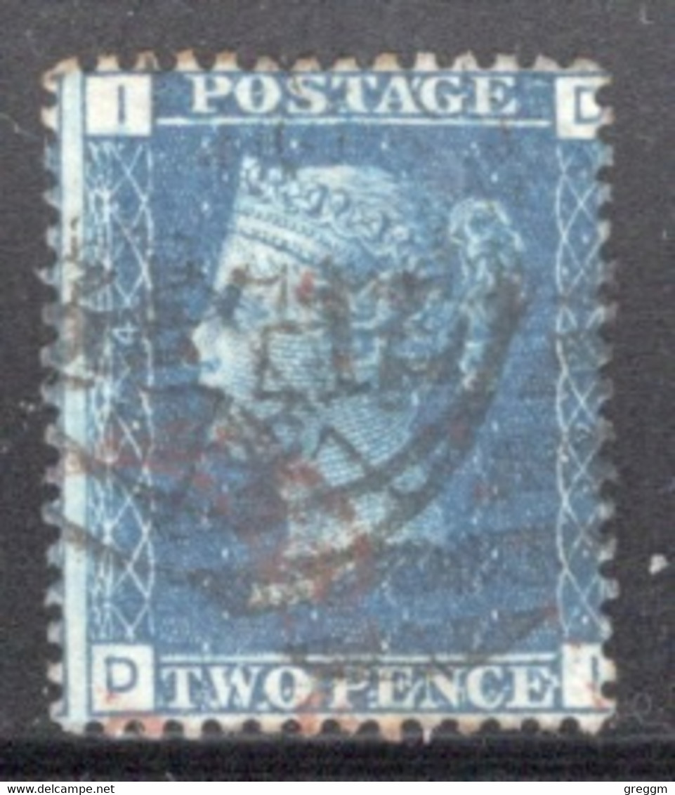 GB Queen Victoria 1858 Two Penny Blue Plate 14 In Fine Used Condition. - Usati