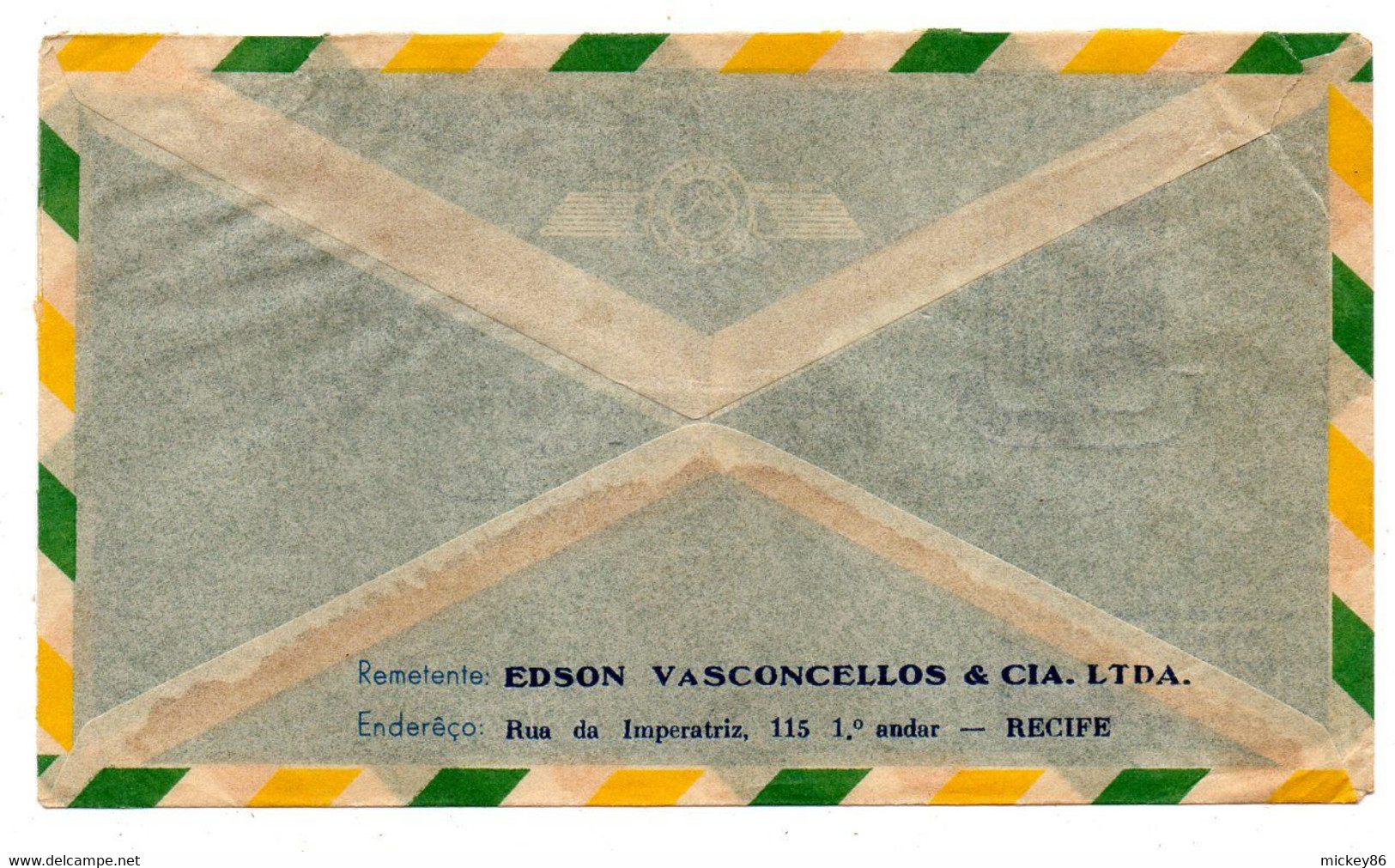 BRESIL -1951 -lettre RECIFE  Pour NANTERRE -92 (France)..timbres Sur Lettre....cachet .. - Brieven En Documenten