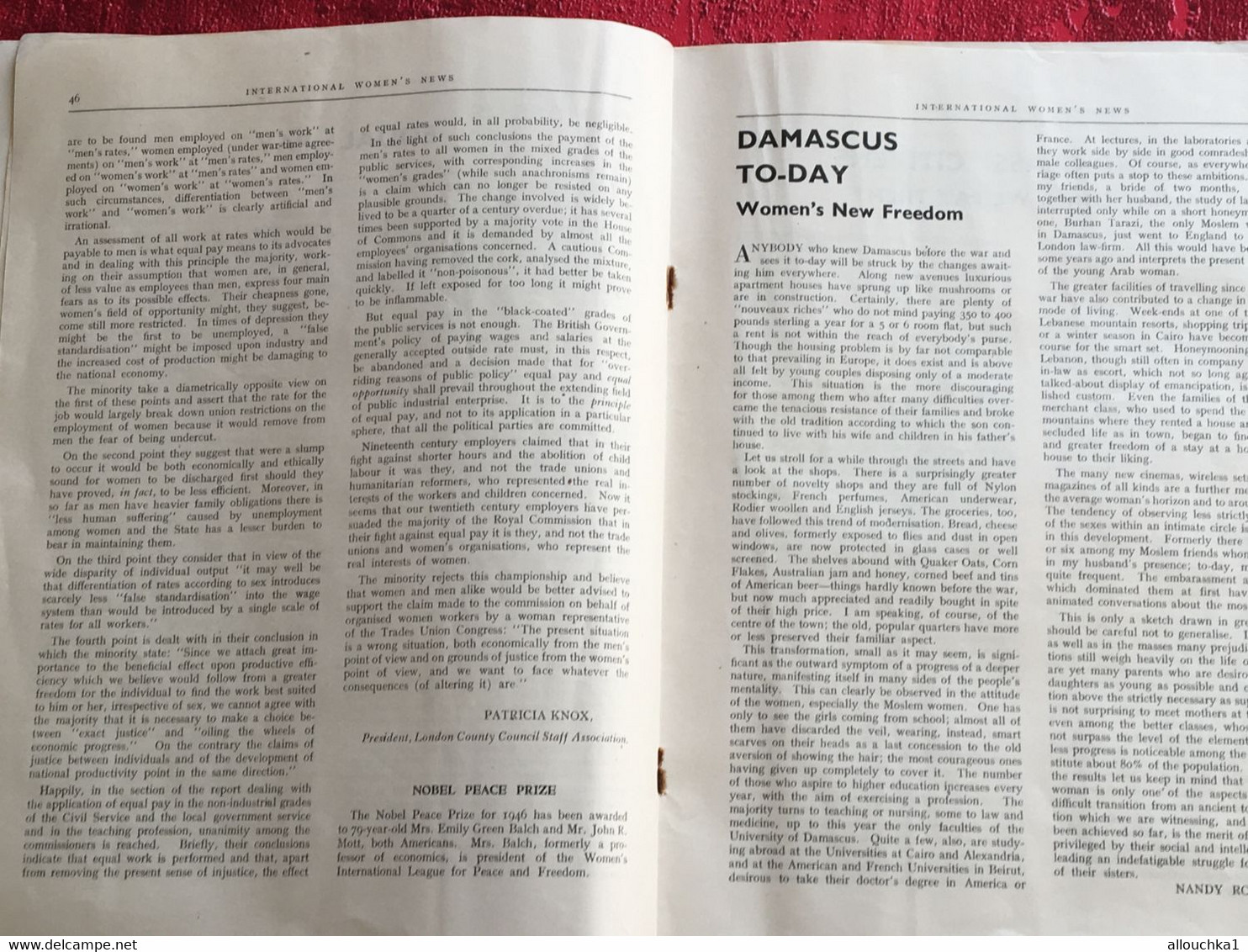 Januar 1947 International Women's News✔️Realist-Independent-Democratic -The Organ Of The International Alliance Of Women - Historia