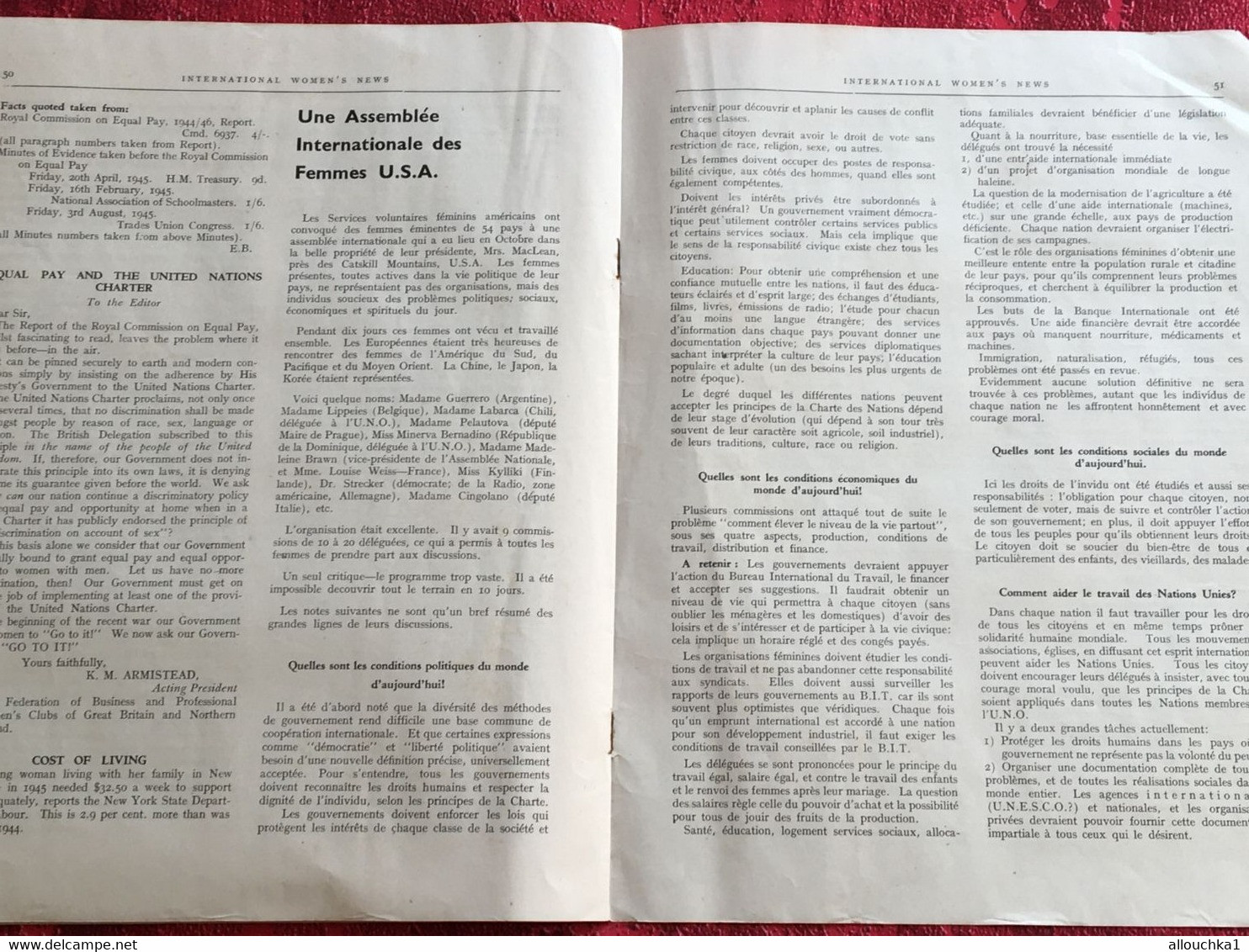 Januar 1947 International Women's News✔️Realist-Independent-Democratic -The organ of the international Alliance of women