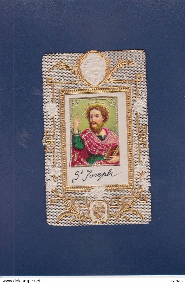 Canivet Image Pieuse Dentelle Voir Scans Recto Verso Saint Joseph 9,5 X 5,6 - Devotion Images