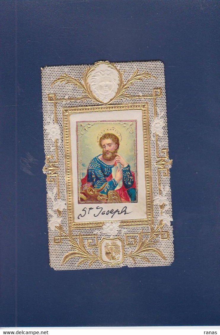 Canivet Image Pieuse Dentelle Voir Scans Recto Verso Saint Joseph 9,5 X 5,6 - Santini