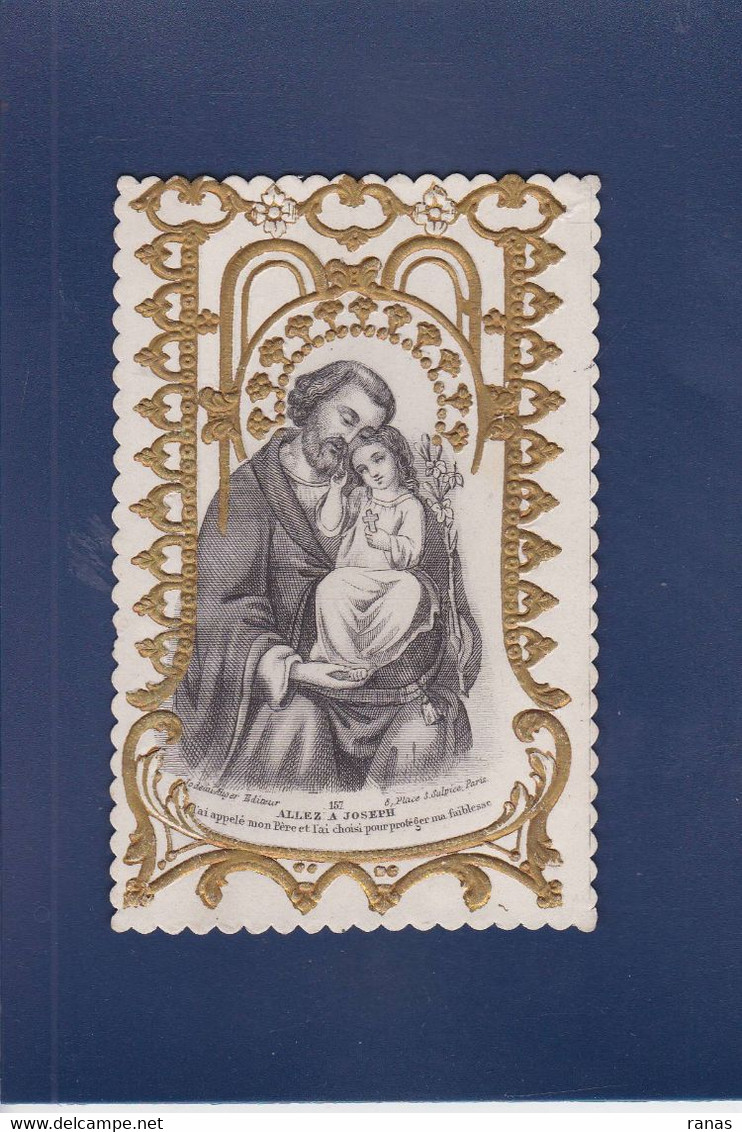 Canivet Image Pieuse Dentelle Voir Scans Recto Verso Saint Joseph 6,5 X 10 - Andachtsbilder