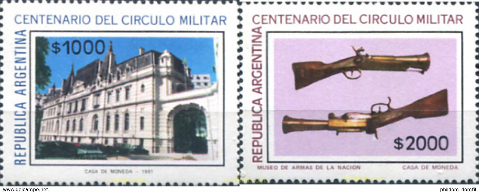 283525 MNH ARGENTINA 1981 CENTENAIO DEL CIRCULO MILITAR - Used Stamps