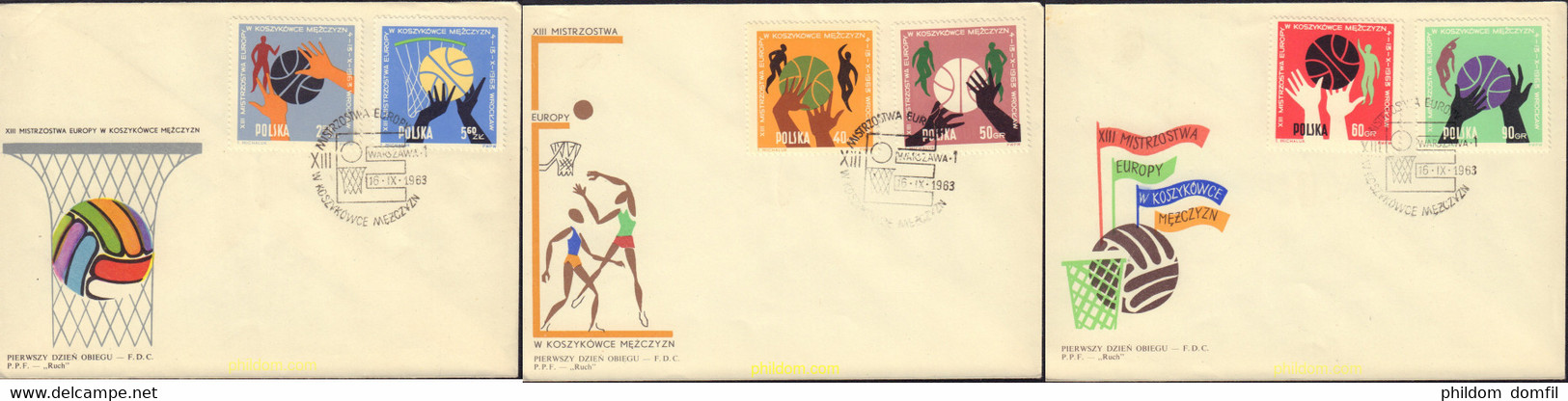 371024 MNH POLONIA 1963 13 CAMPEONATO DE EUROPA DE BALONCESTO MASCULINO EN WROCLAW - Non Classificati