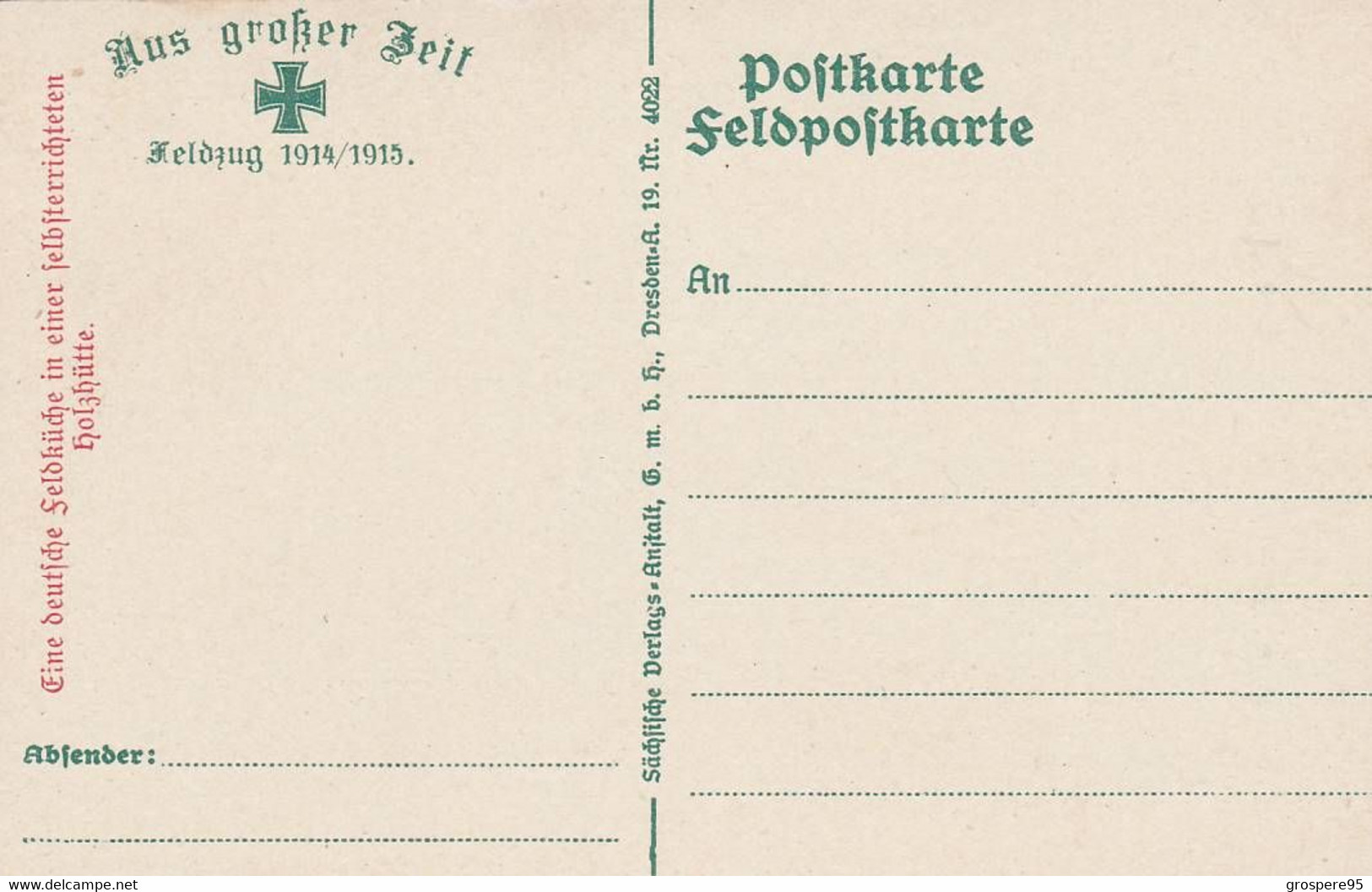 MILITAIRES ALLEMANDS AUS GROBER ZEIT FELDZUG 1914/1915 - War 1914-18