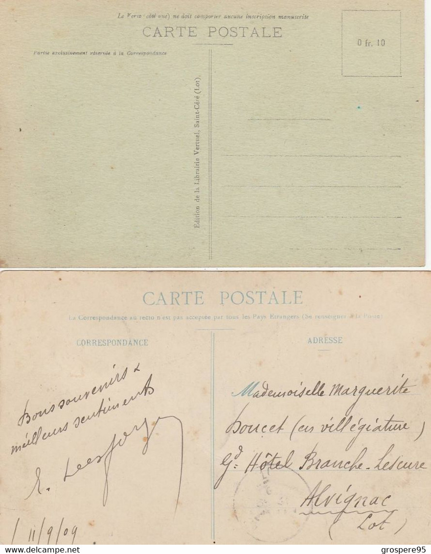 ASSIER LE CHATEAU 1909 2 CPA - Assier