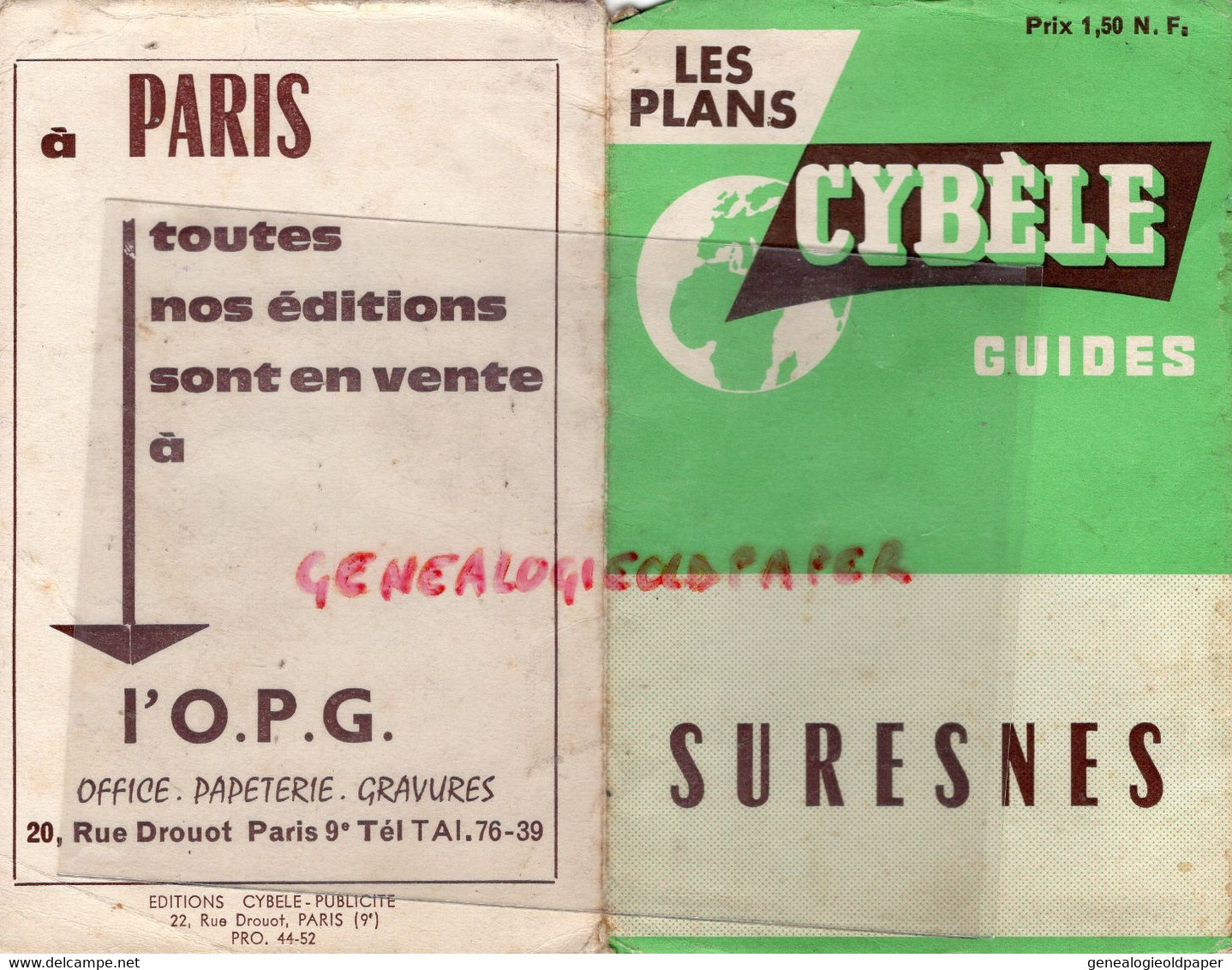 92- SURESNES - CARTE GUIDE PLAN DES RUES-  CYBELE  1960 - Otros Planes