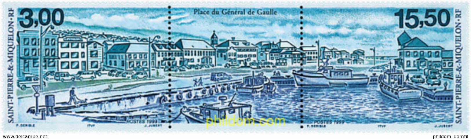 5852 MNH SAN PEDRO Y MIQUELON 1999 PLAZA DEL GENERAL DE GAULLE - Usados