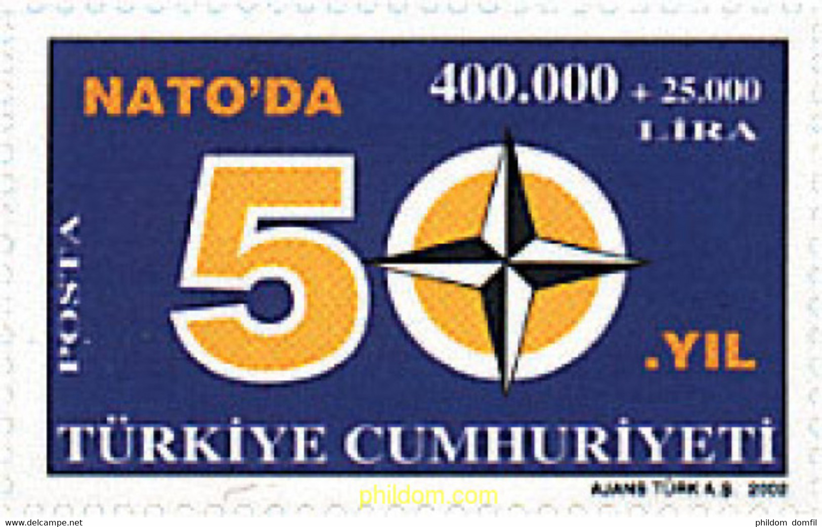 89378 MNH TURQUIA 2002 50 ANIVERSARIO DE LA ADHESION DE TURQUIA A LA OTAN - Collections, Lots & Séries