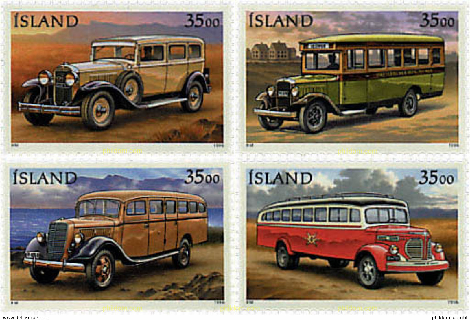 42013 MNH ISLANDIA 1996 COCHES CORREO - Collections, Lots & Séries