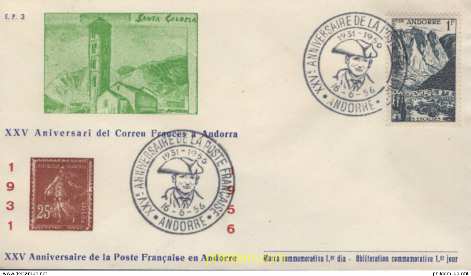 642064 MNH ANDORRA. Admón Francesa 1955 PAISAJES - Collections