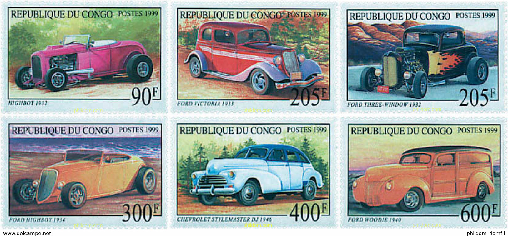 205136 MNH CONGO 1999 COCHES - FDC