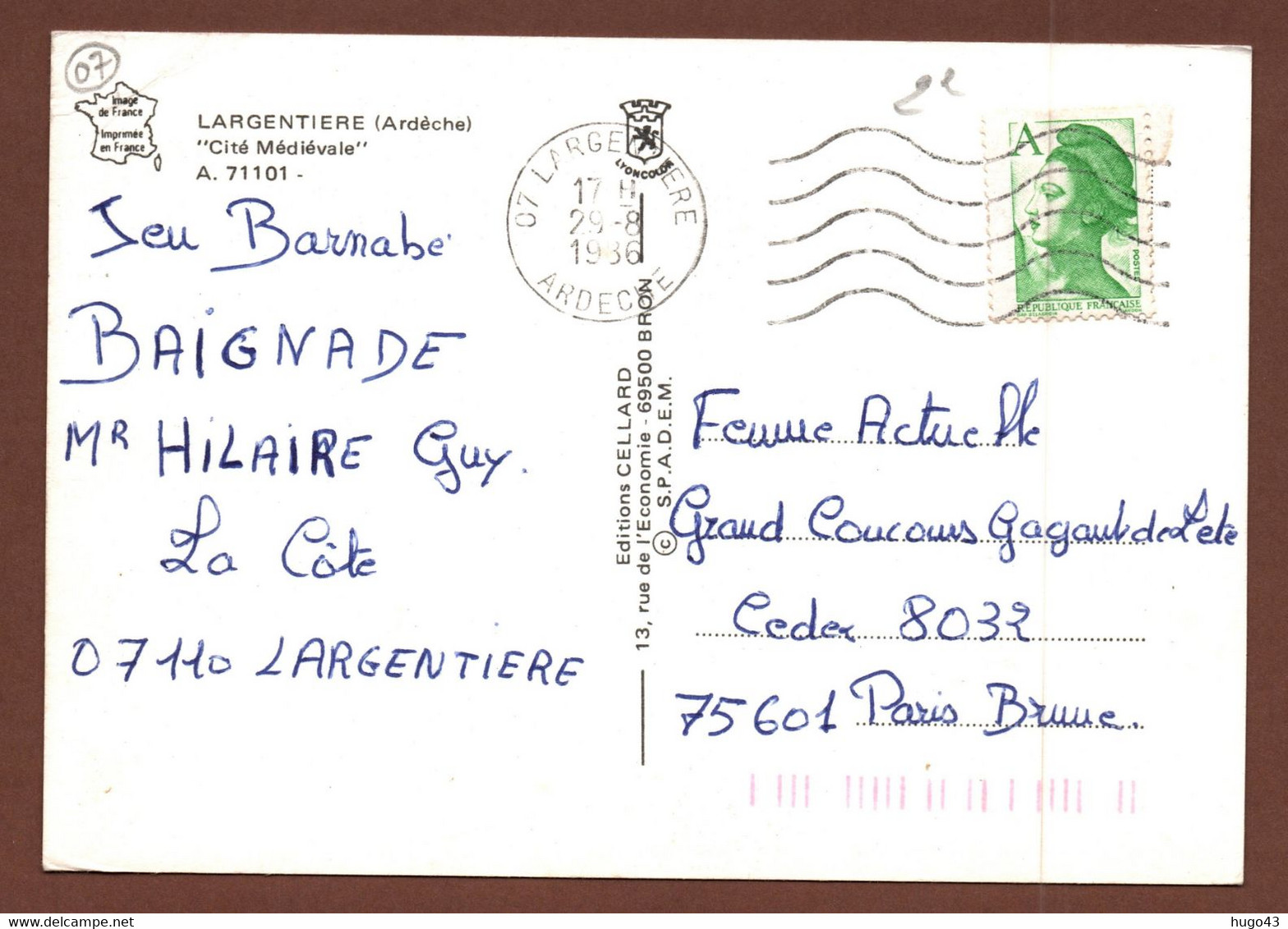 (RECTO / VERSO) L' ARGENTIERE - N° 71101 - LA VIEILLE VILLE - MULTIVUES - CPM GF - Largentiere